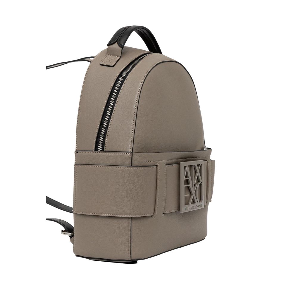 Beige Polyethylene Backpack
