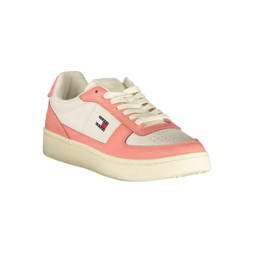 White Polyester Athletic Sneakers