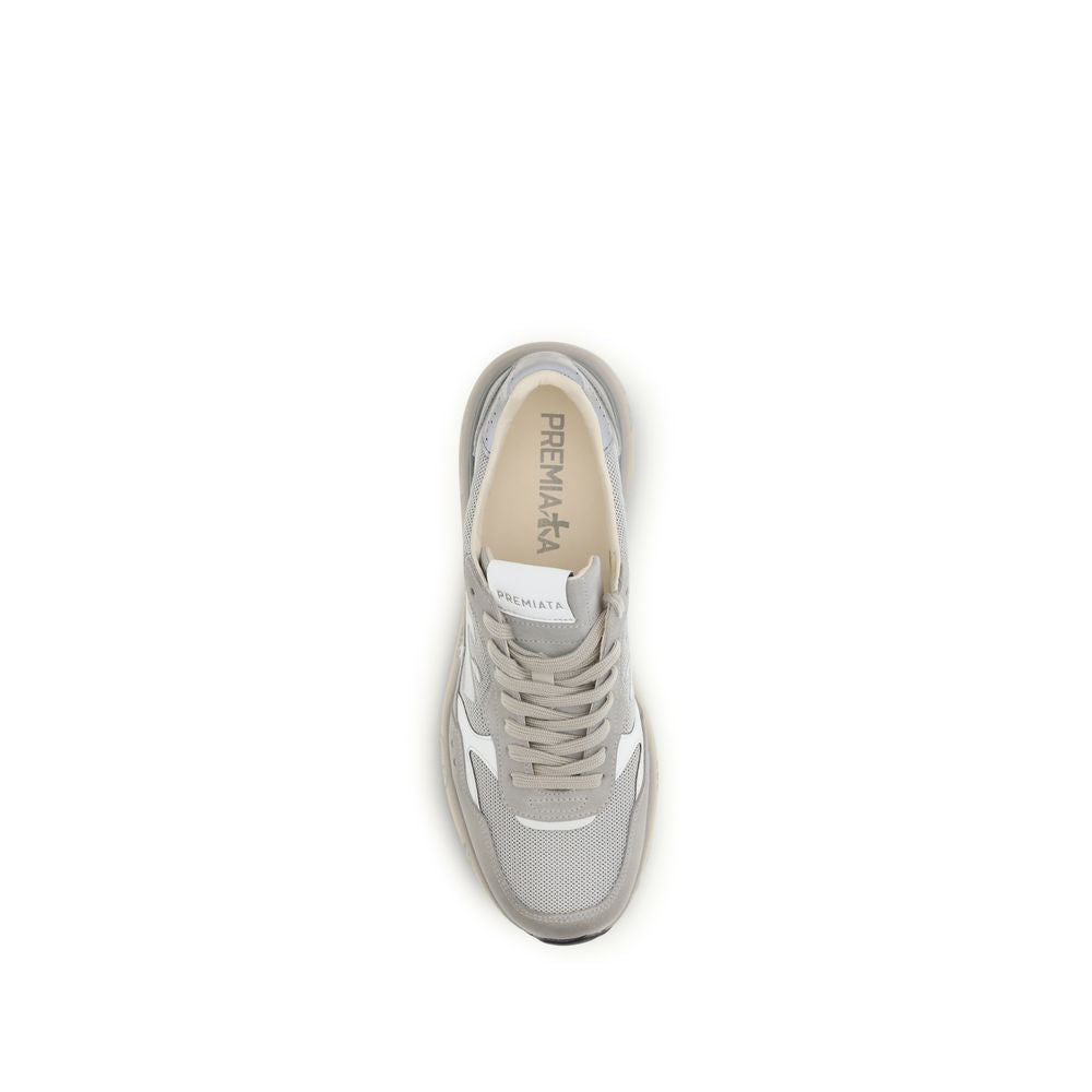 Gray Polyester Low Top Sneakers