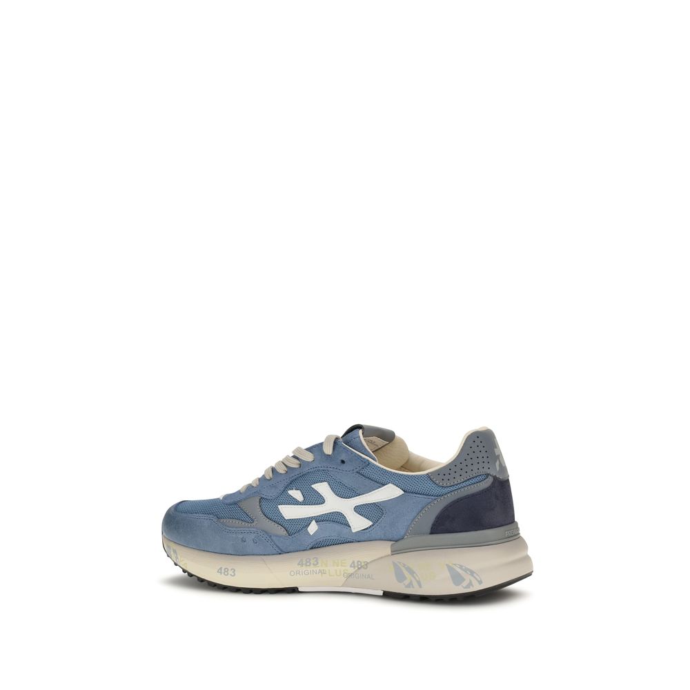 Blue Polyester Low Top Sneakers