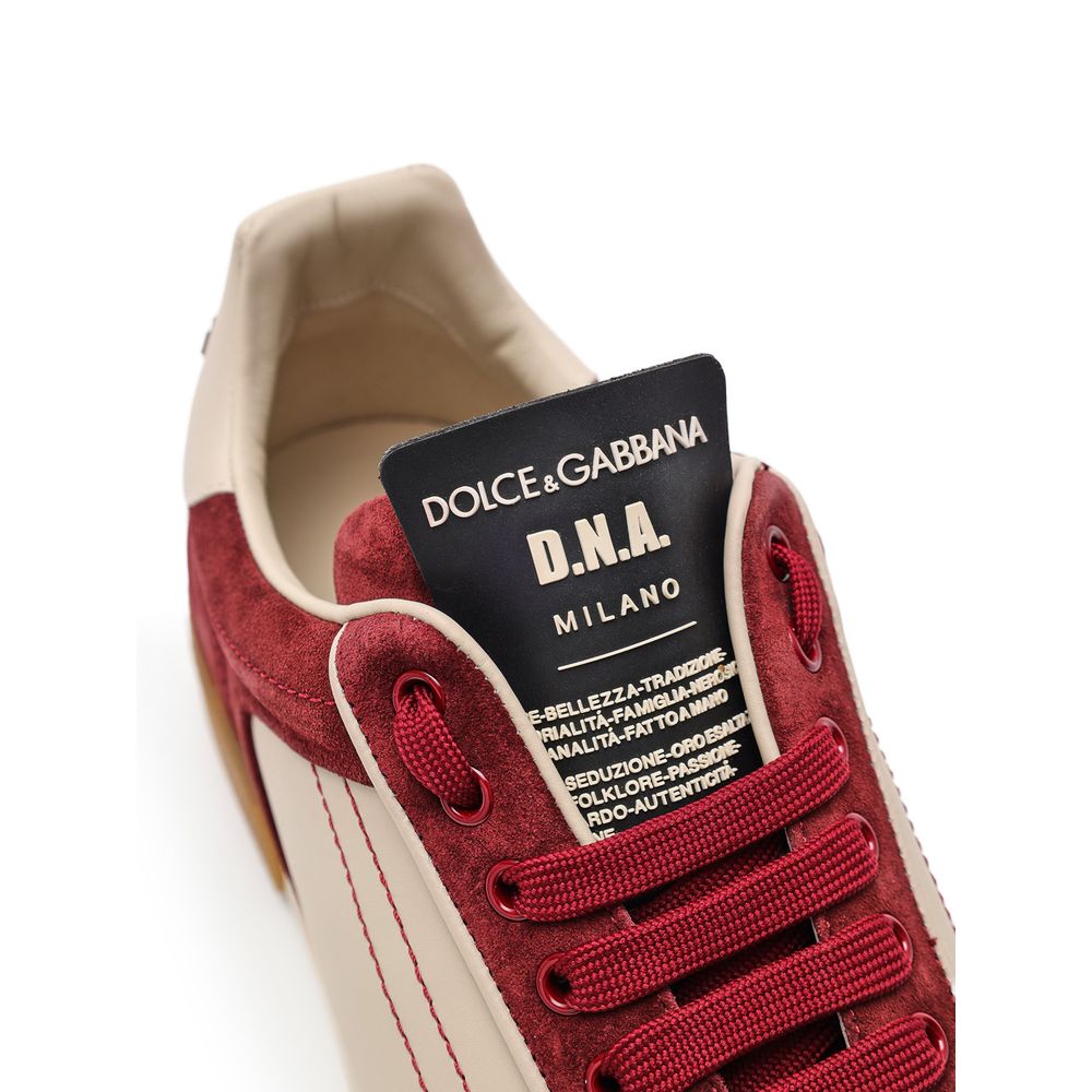 Bordeaux Leather Low Top Sneakers