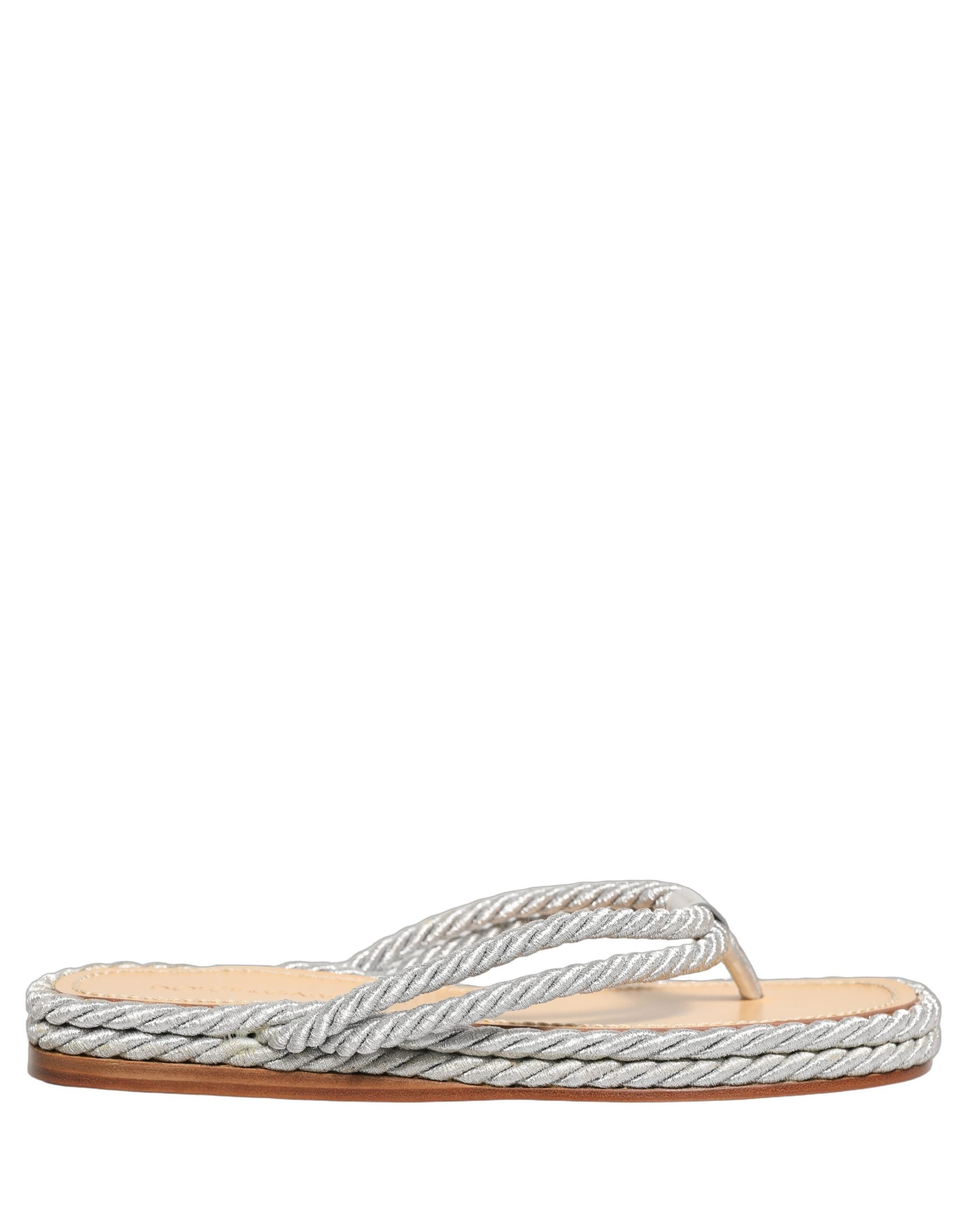 Silver Rope Slides Sandals Flip Flops Shoes