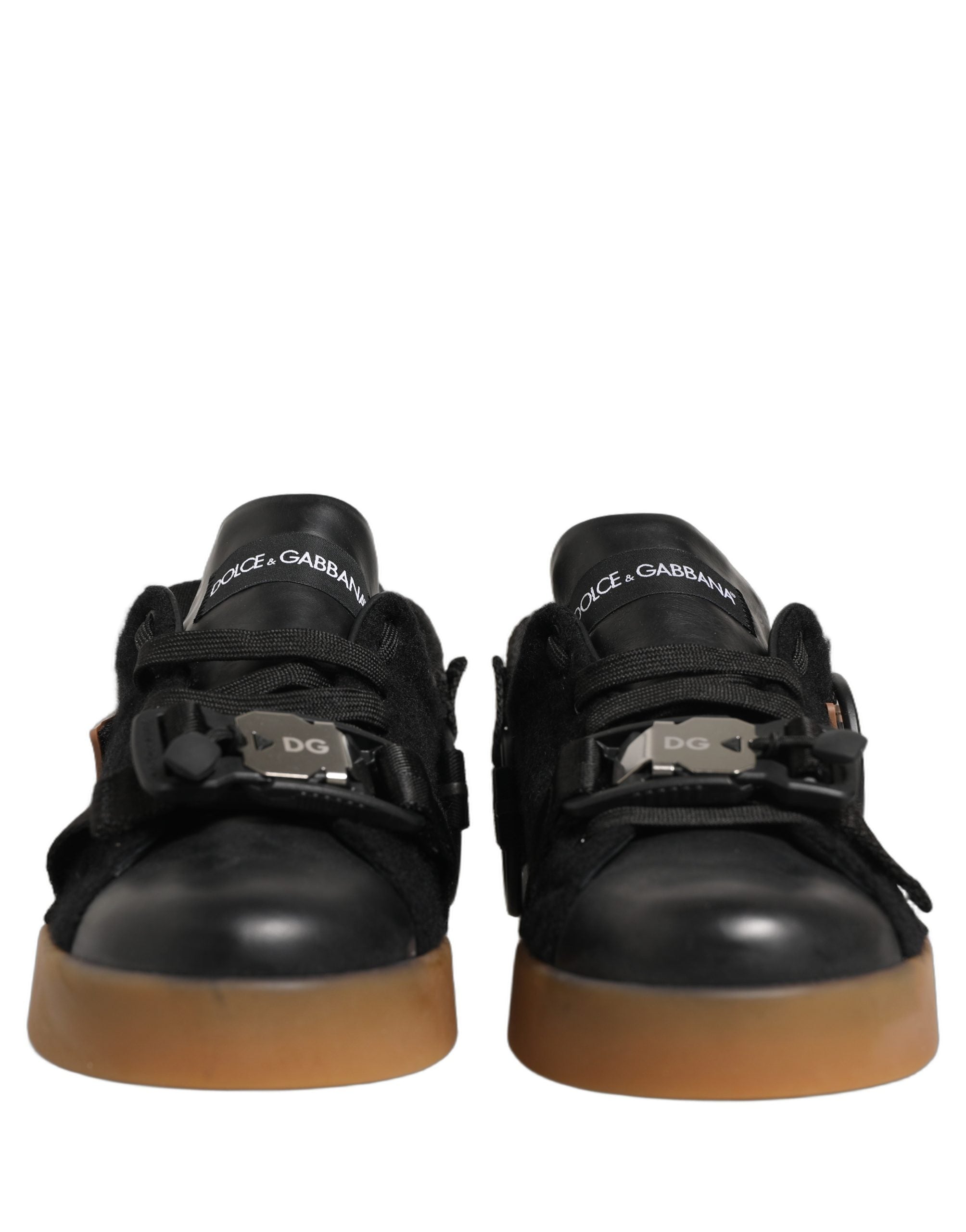 Black Leather Low Trainers Men Sneakers Shoes