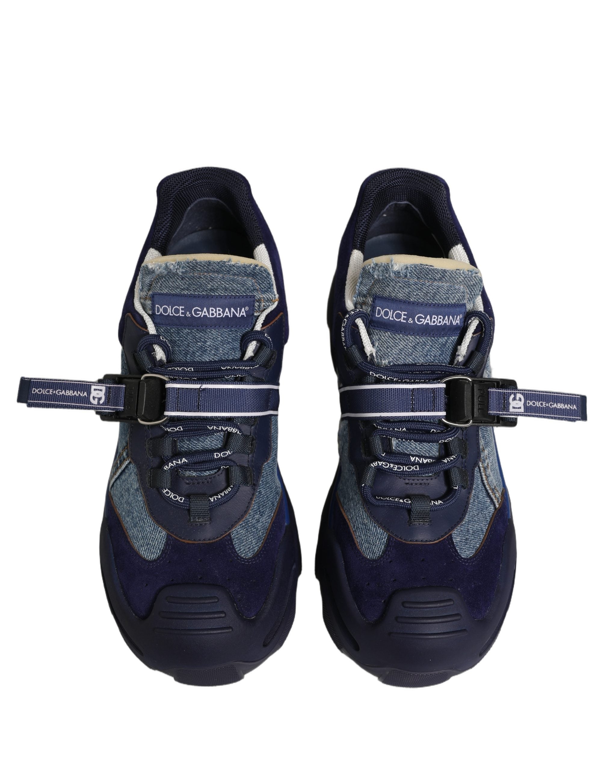 Blue Airmaster Panelled Low Top Denim Sneakers Shoes
