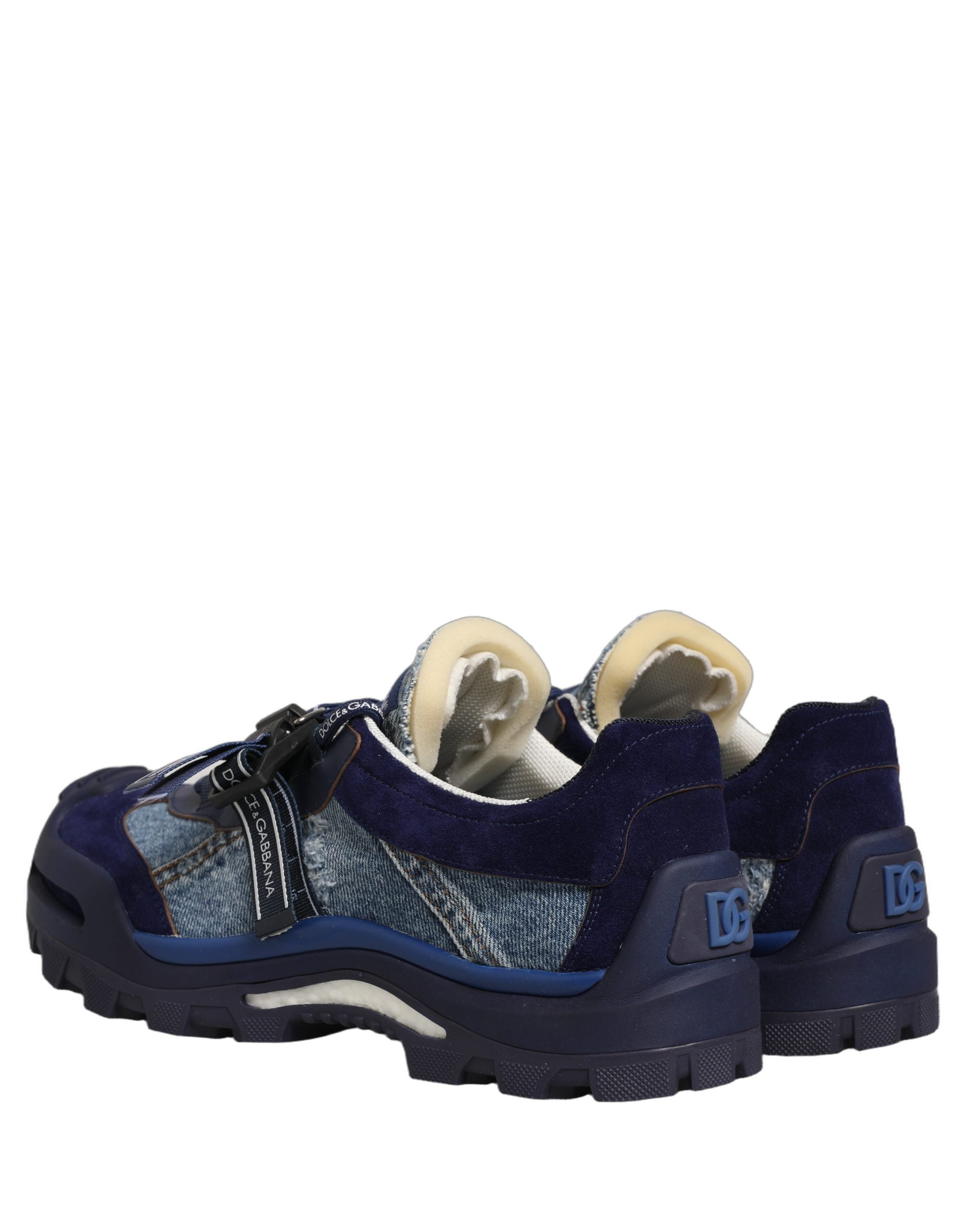 Blue Airmaster Panelled Low Top Denim Sneakers Shoes