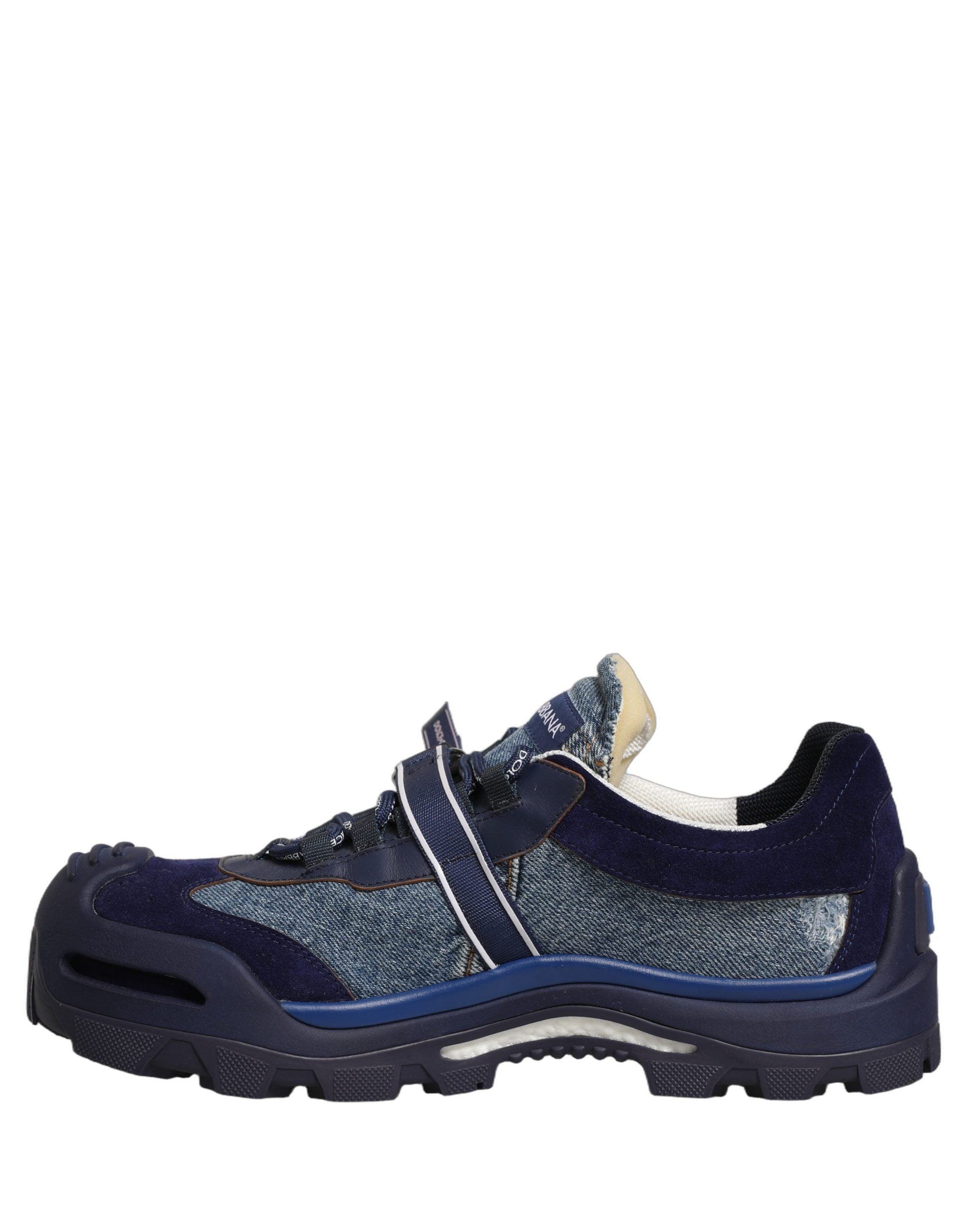 Blue Airmaster Panelled Low Top Denim Sneakers Shoes