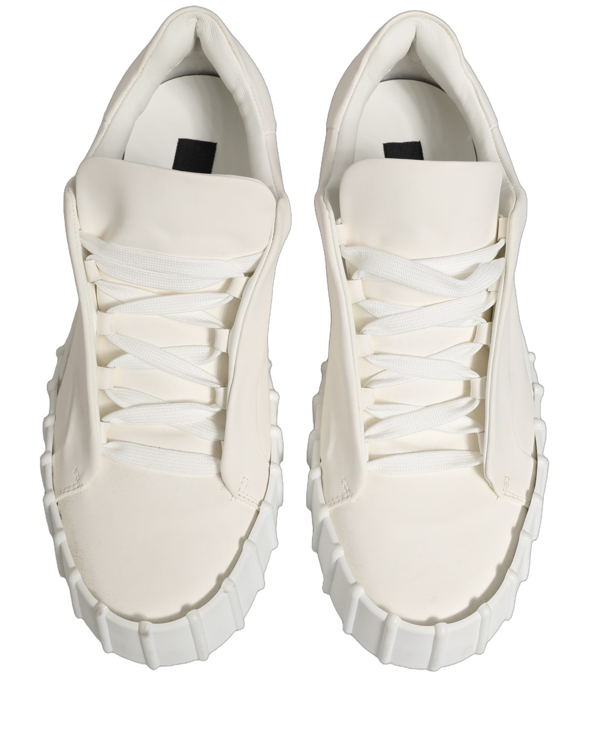 White Leather Low Top Lace Up Sneakers Shoes