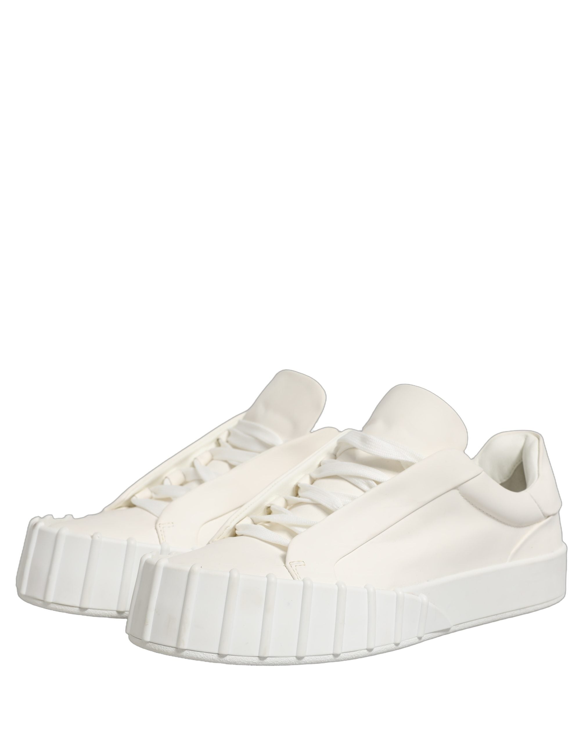 White Leather Low Top Lace Up Sneakers Shoes
