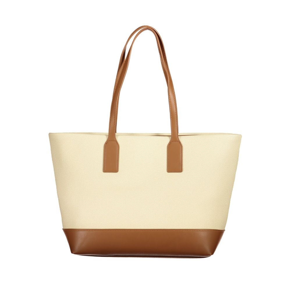Beige Polyurethane Women's Bag