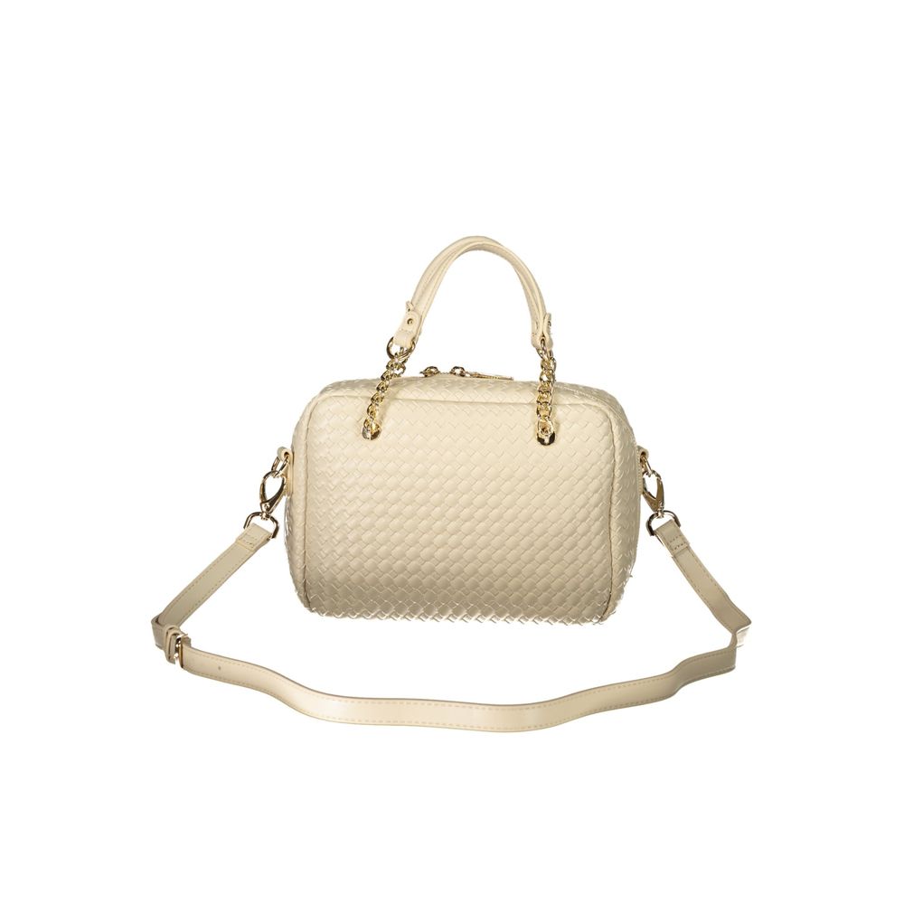 Beige Polyurethane Women's Bag