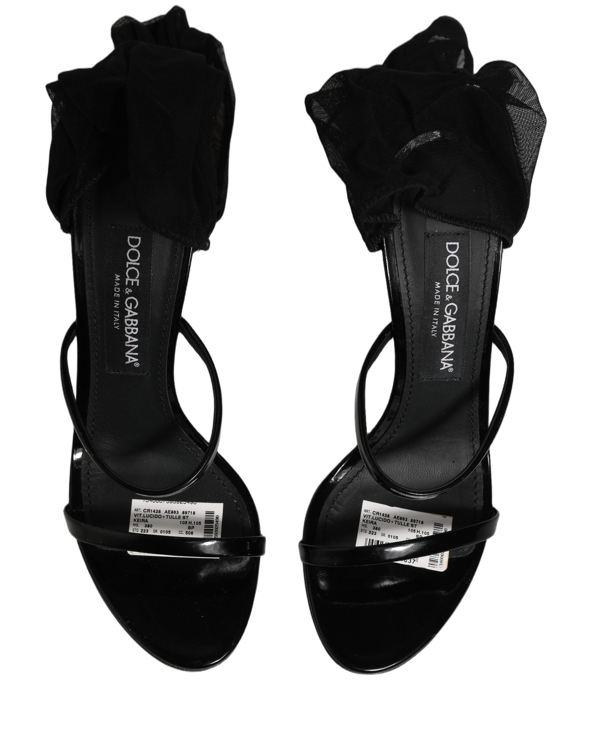 Stiletto Sandals Socks Knee High Boots Black
