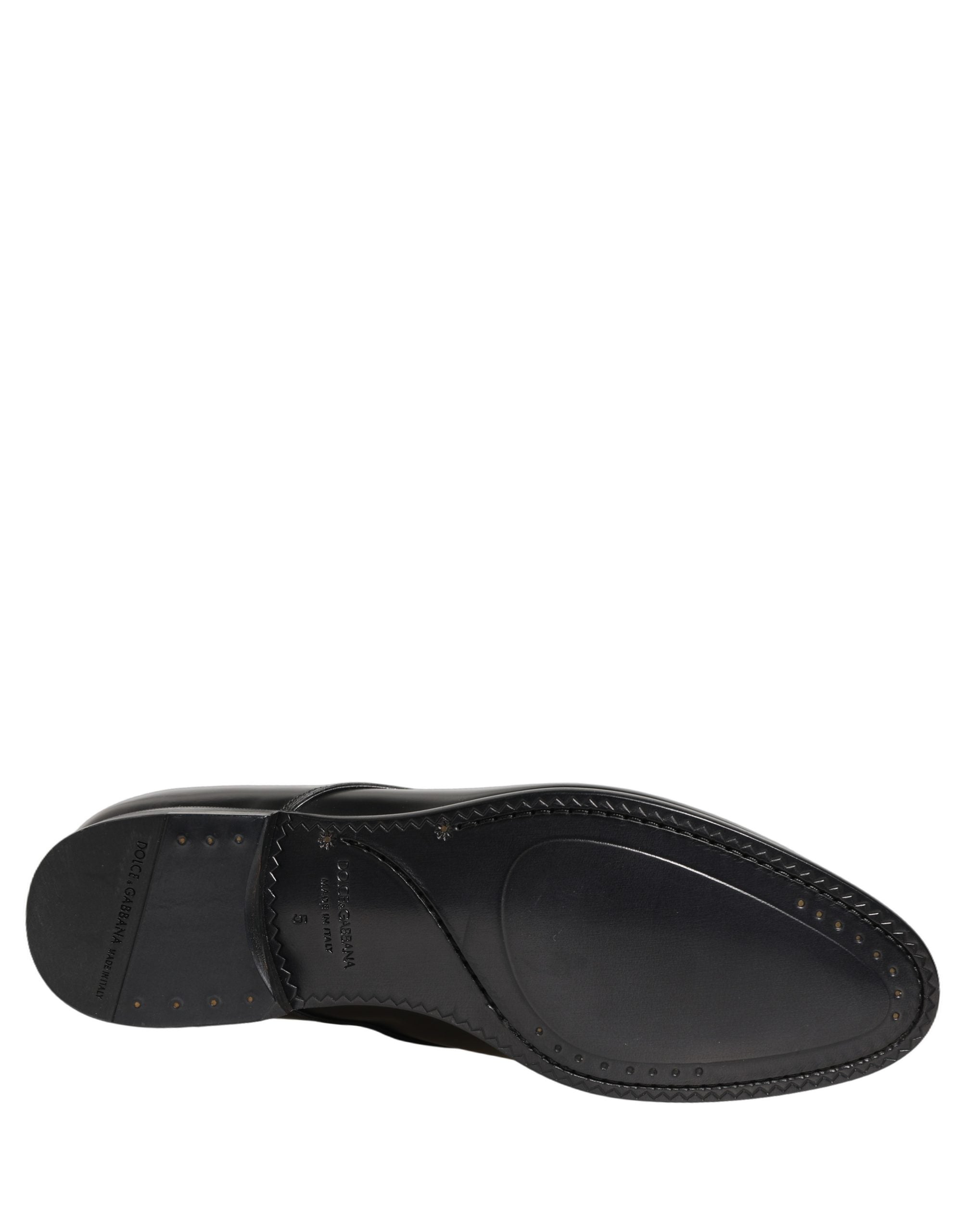 Black Leather Lace Up Derby Dress Shoes