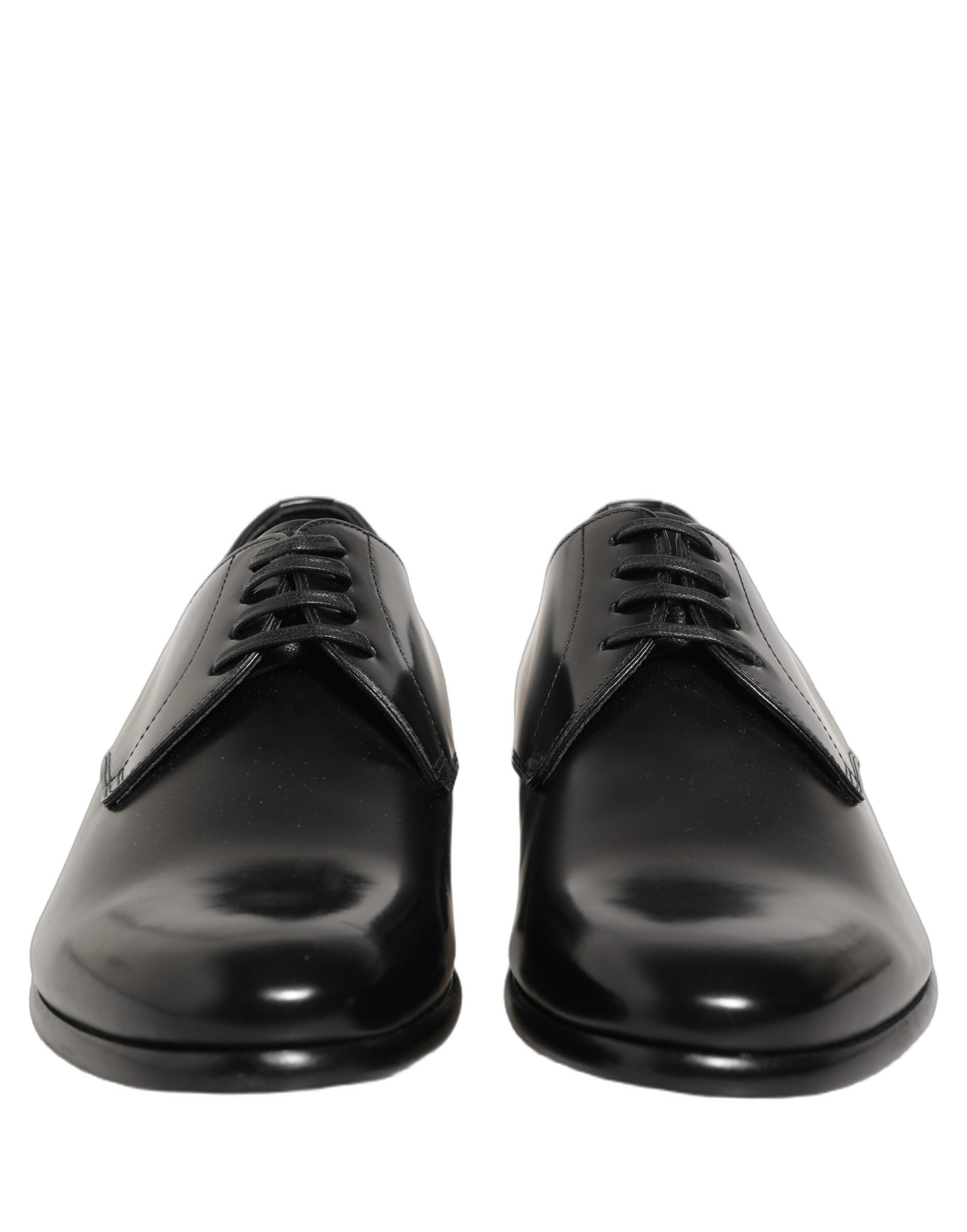 Black Leather Lace Up Derby Dress Shoes