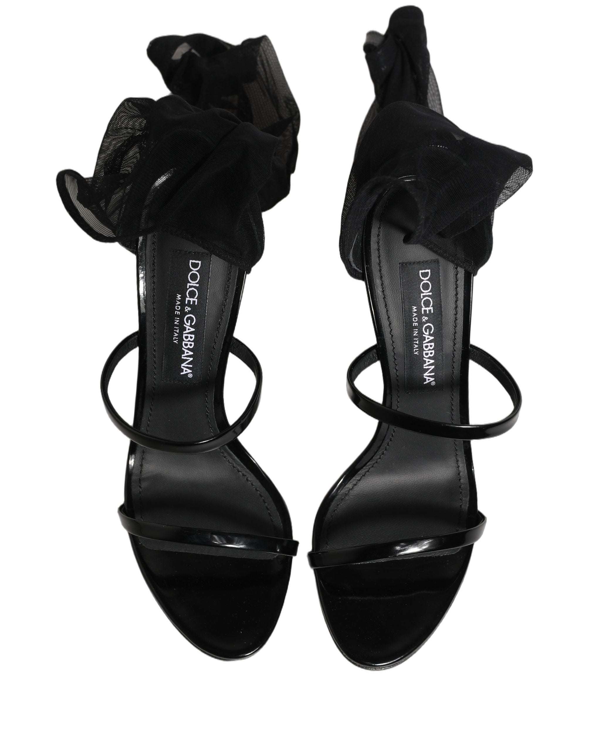 Black Stiletto Sandals Socks High Boots Shoes