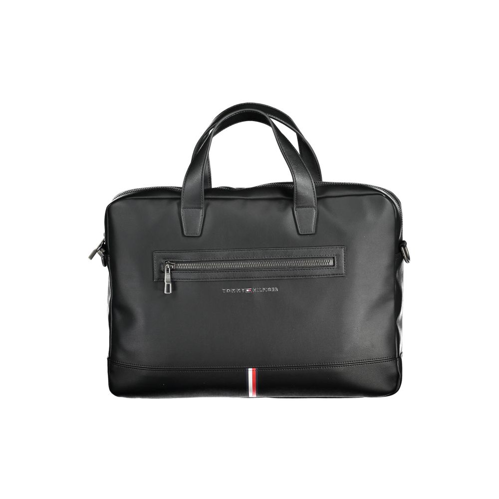 Black Polyurethane Men's Briefcase