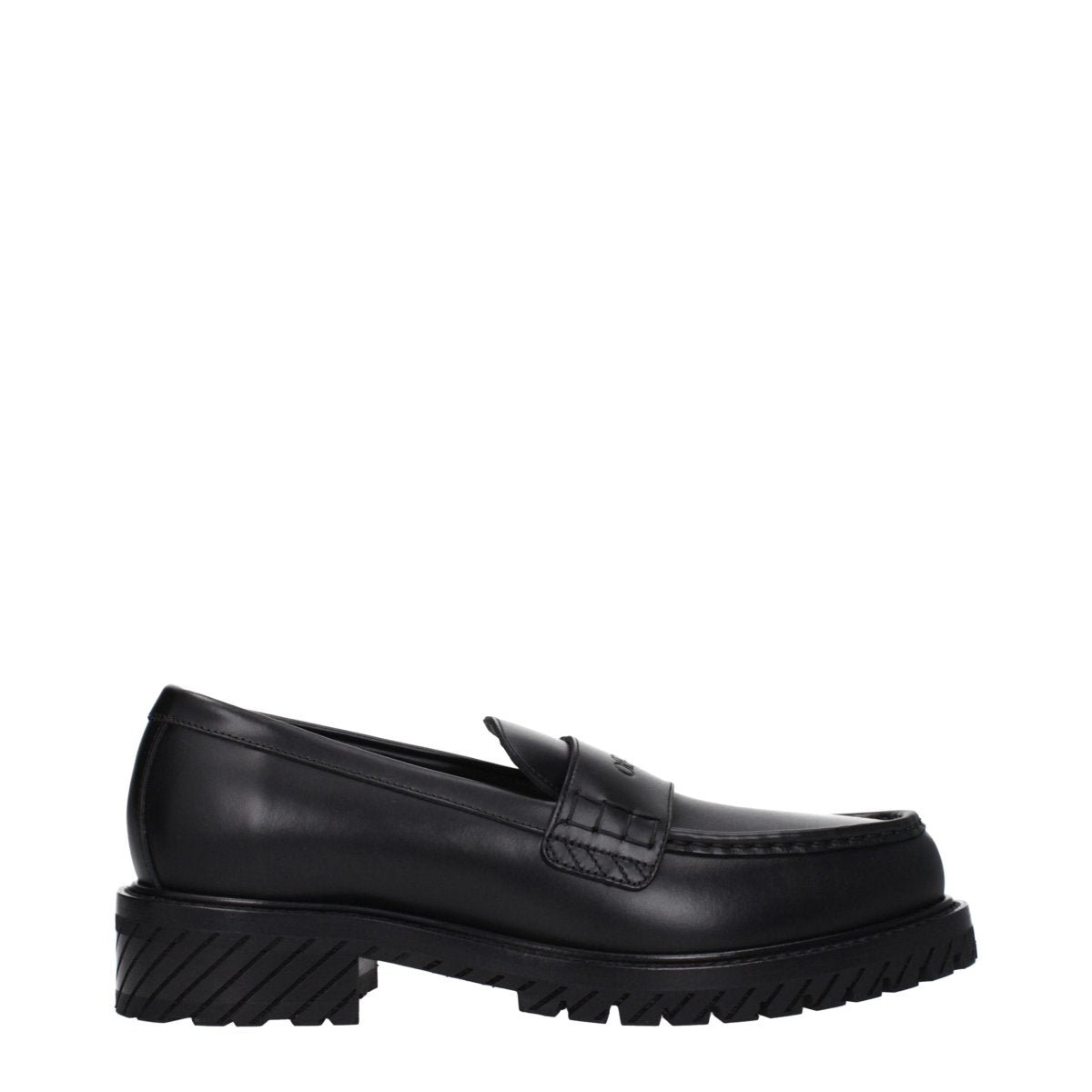 Black Leather Slip - On Loafers - styloora.cz
