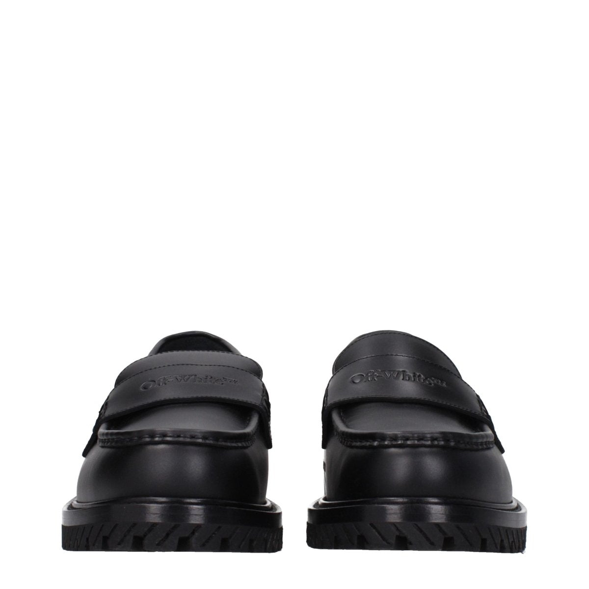 Black Leather Slip - On Loafers - styloora.cz