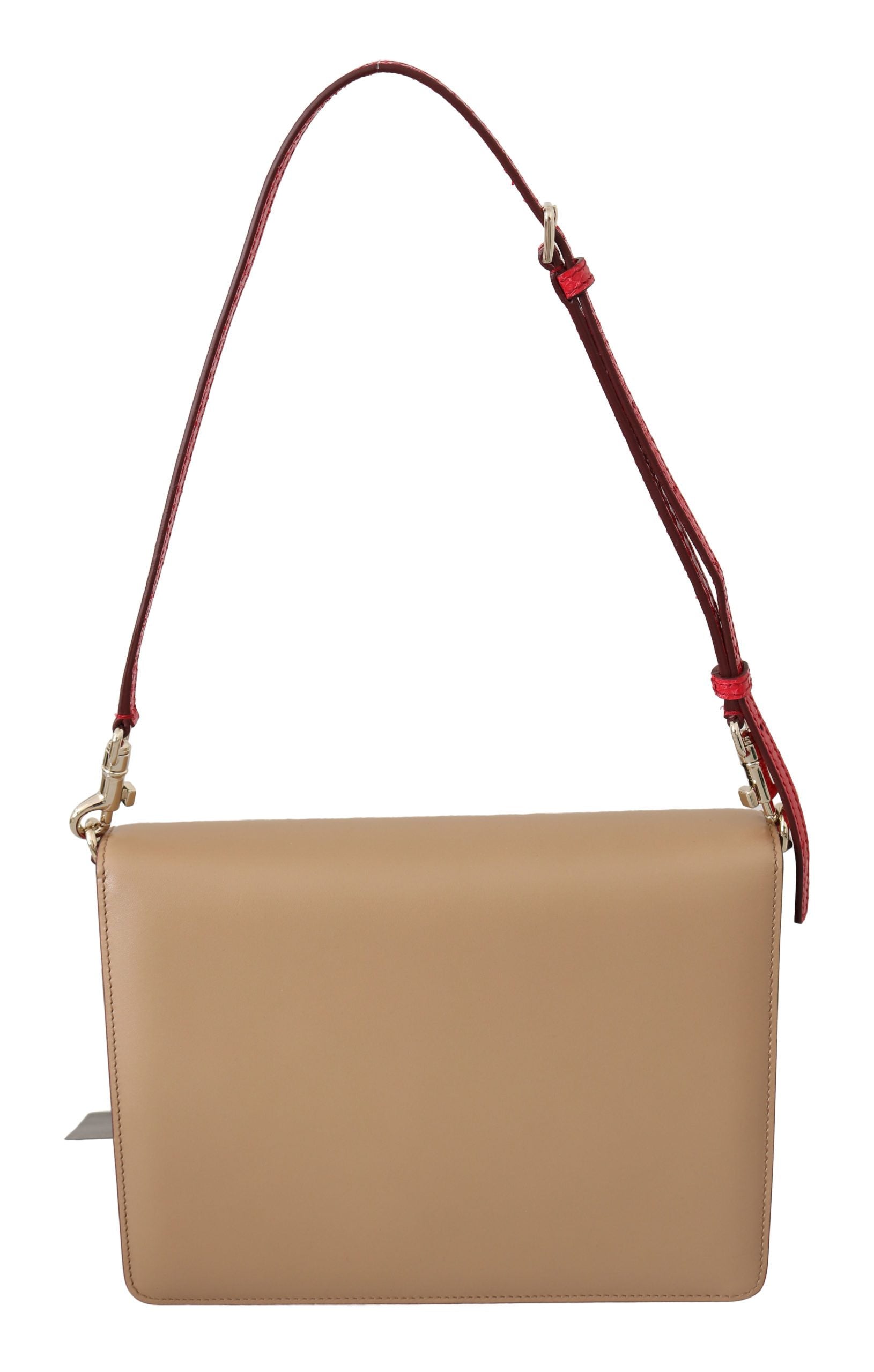 Fialová béžově červená kožená kabelka crossbody