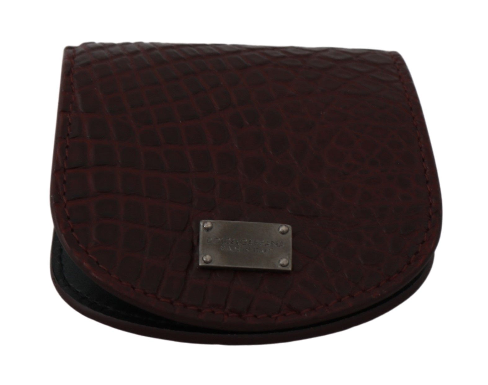 Hnědé pouzdro na kondom z exotické kůže s kapsou