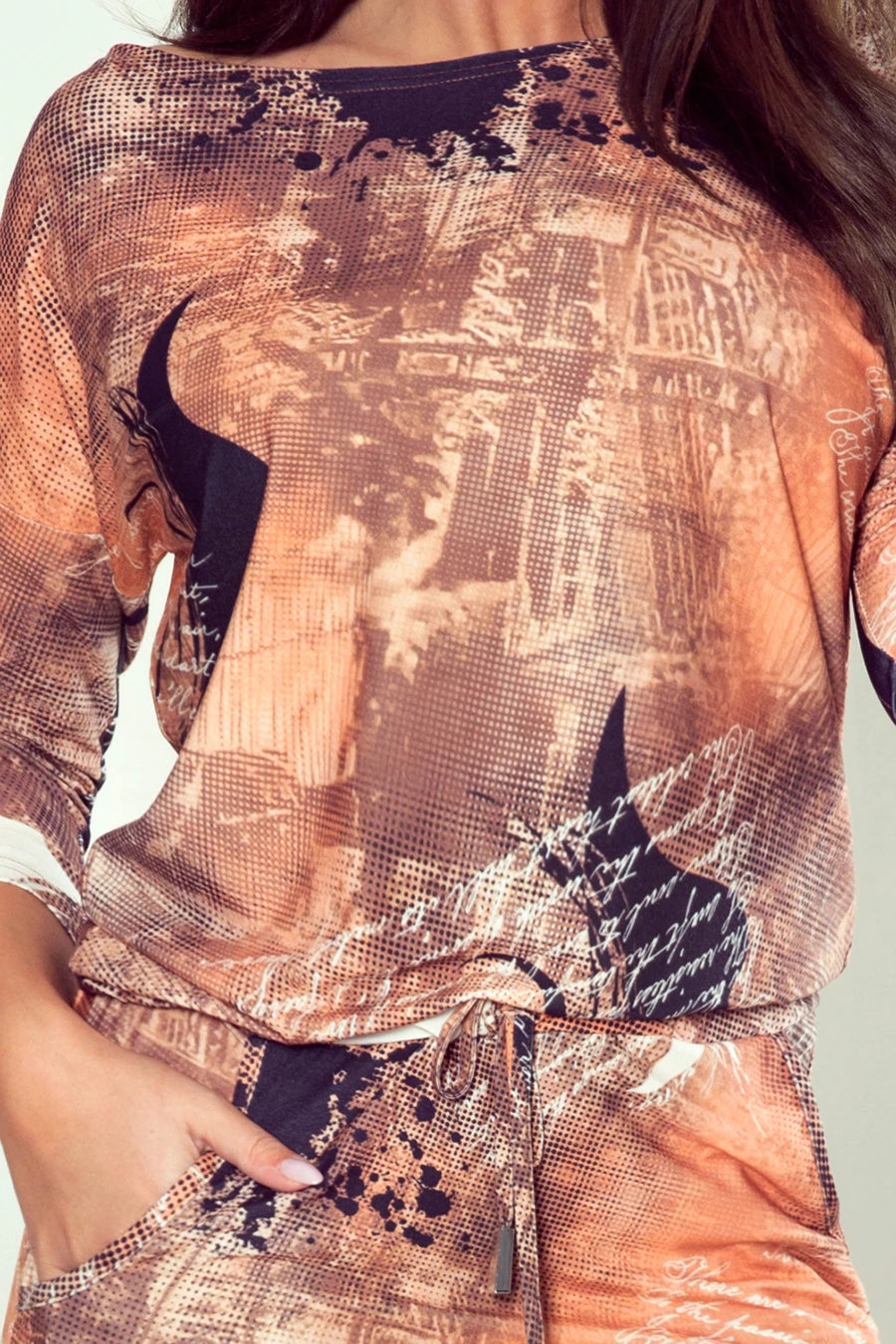 Sporty dress – Copper Pattern With Inscriptions
