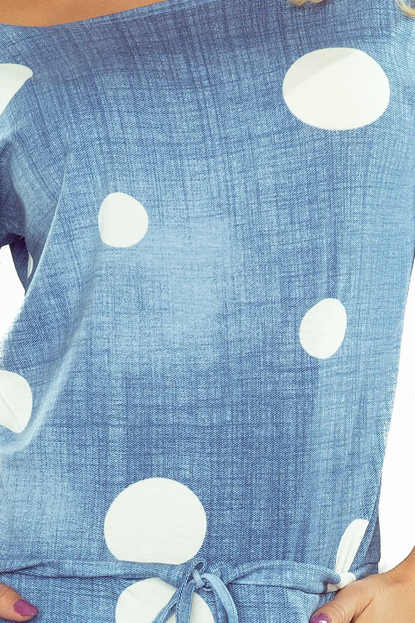 Sports dress – Jeans In White Polka Dots