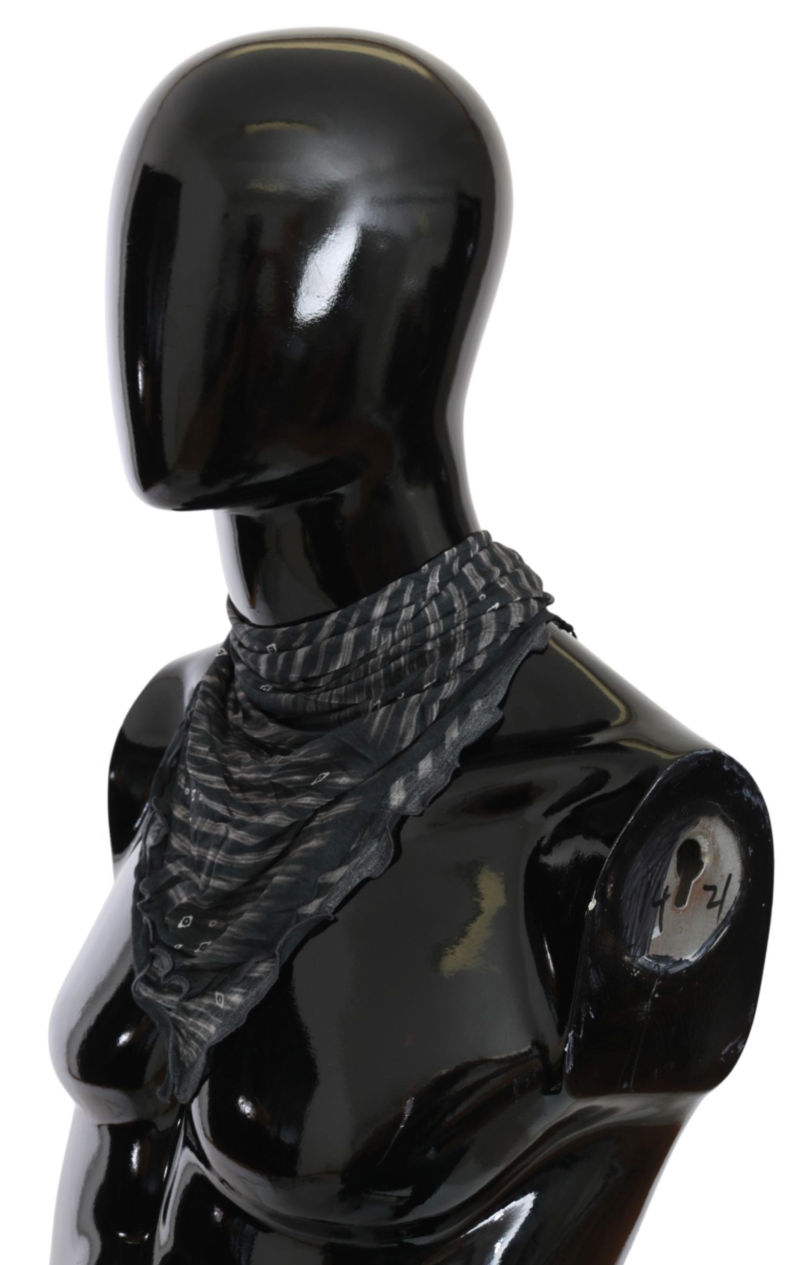 Černošedý viskózový šátek s logem Foulard