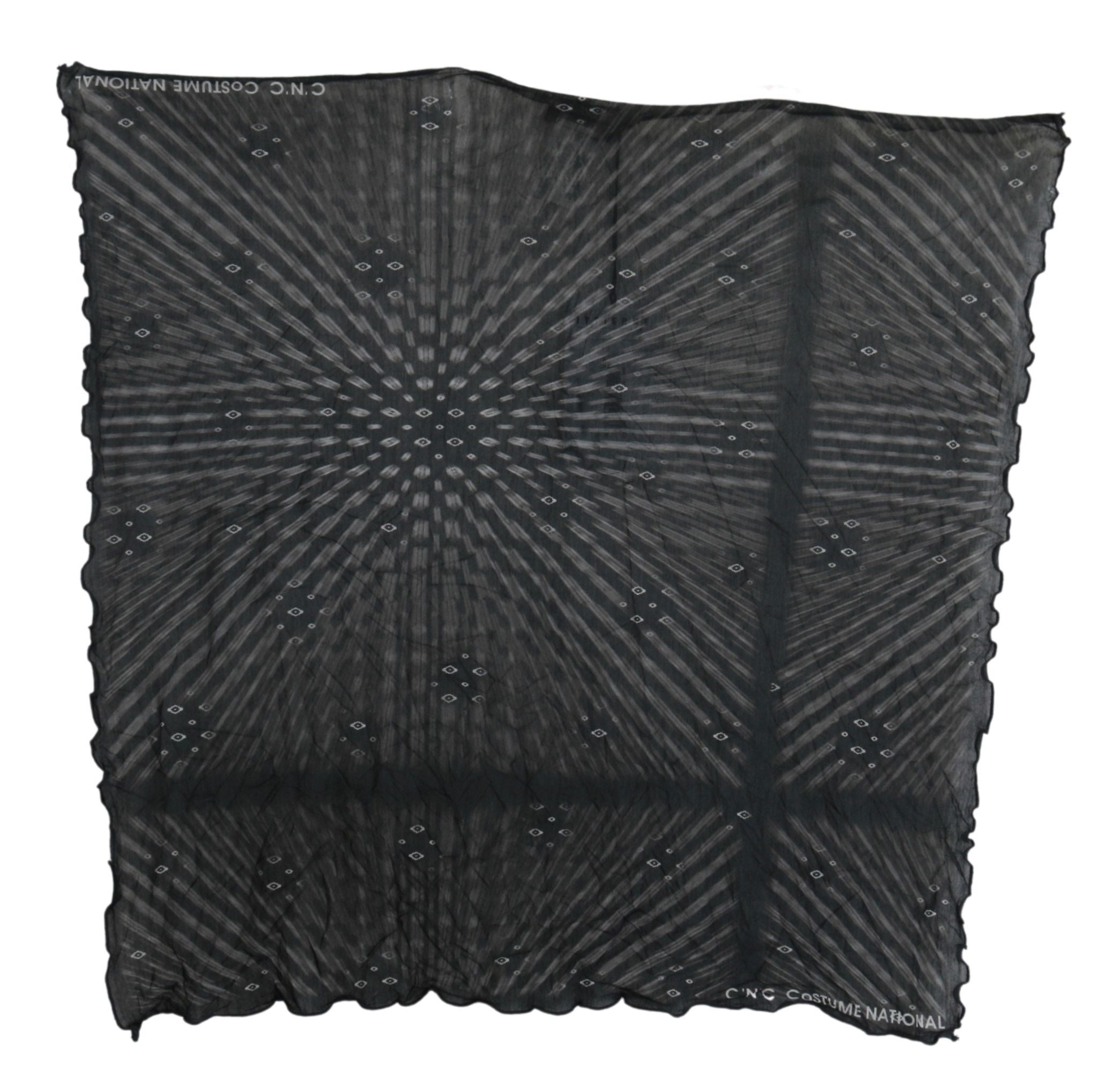 Černošedý viskózový šátek s logem Foulard