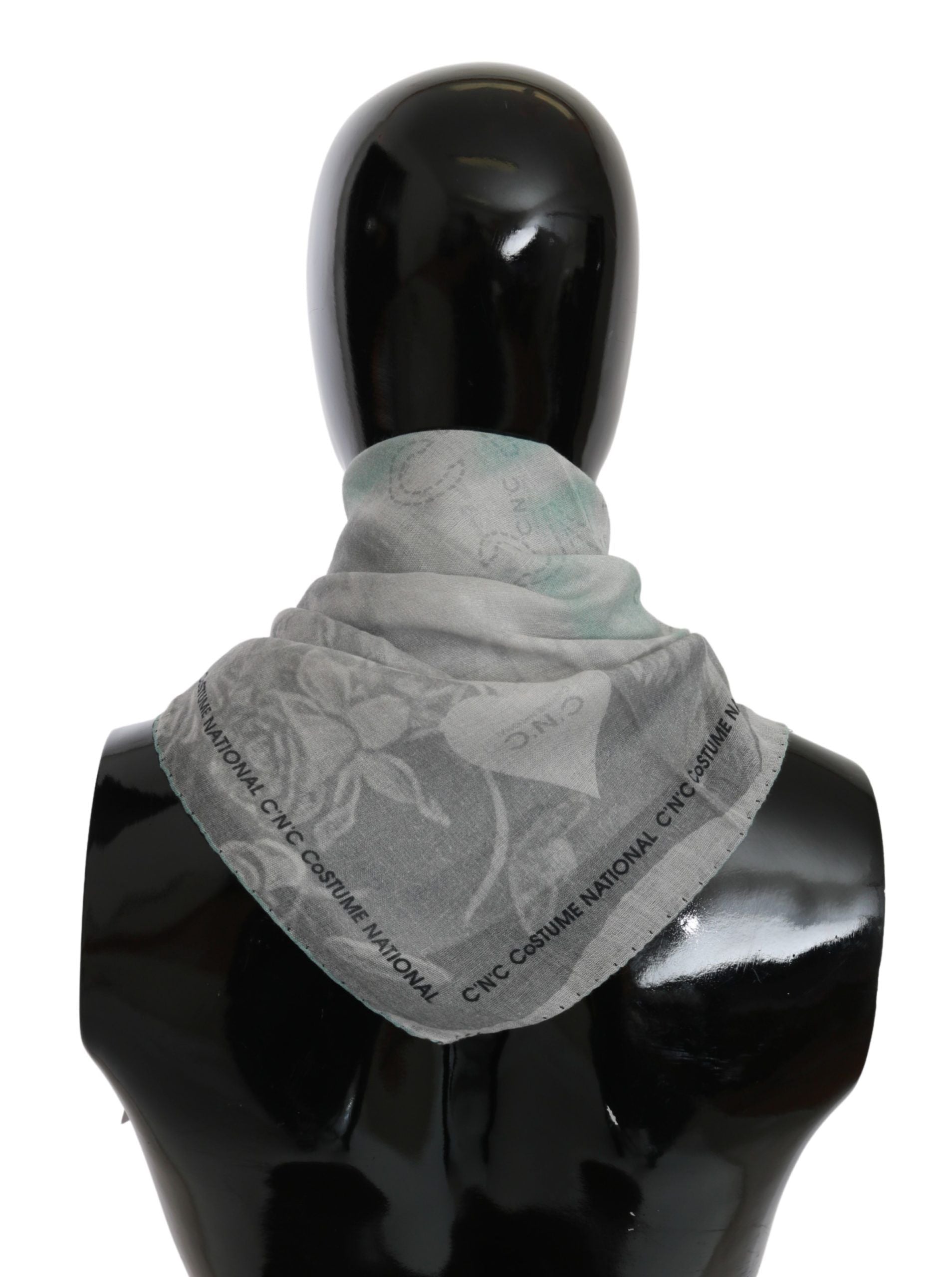Šedý hedvábný šál Foulard Wrap