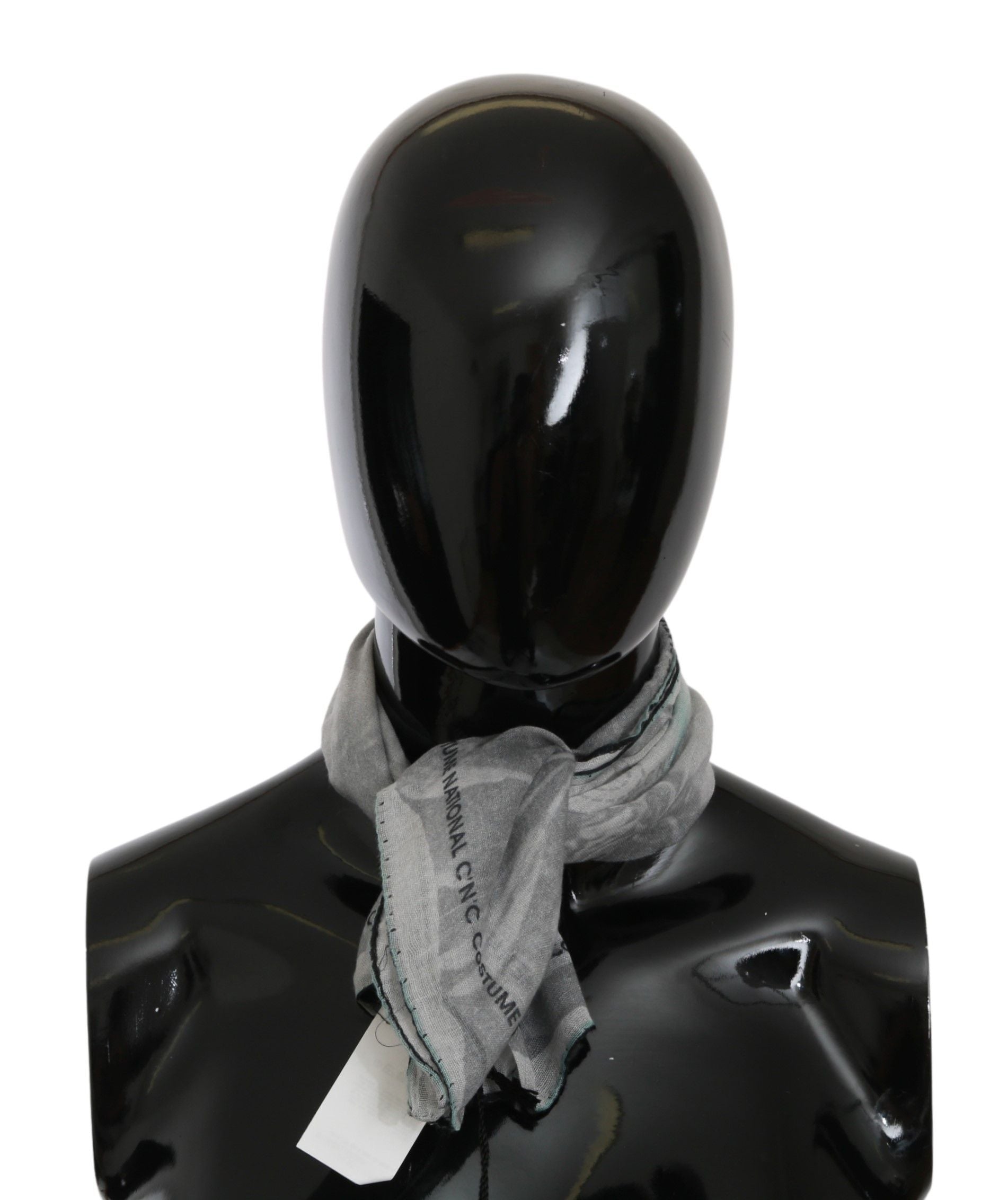 Šedý hedvábný šál Foulard Wrap