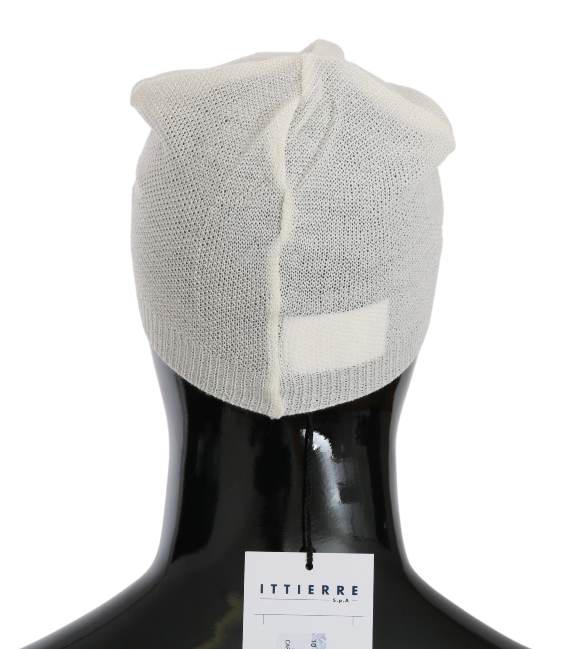 Bílá čepice Beanie ze směsi vlny