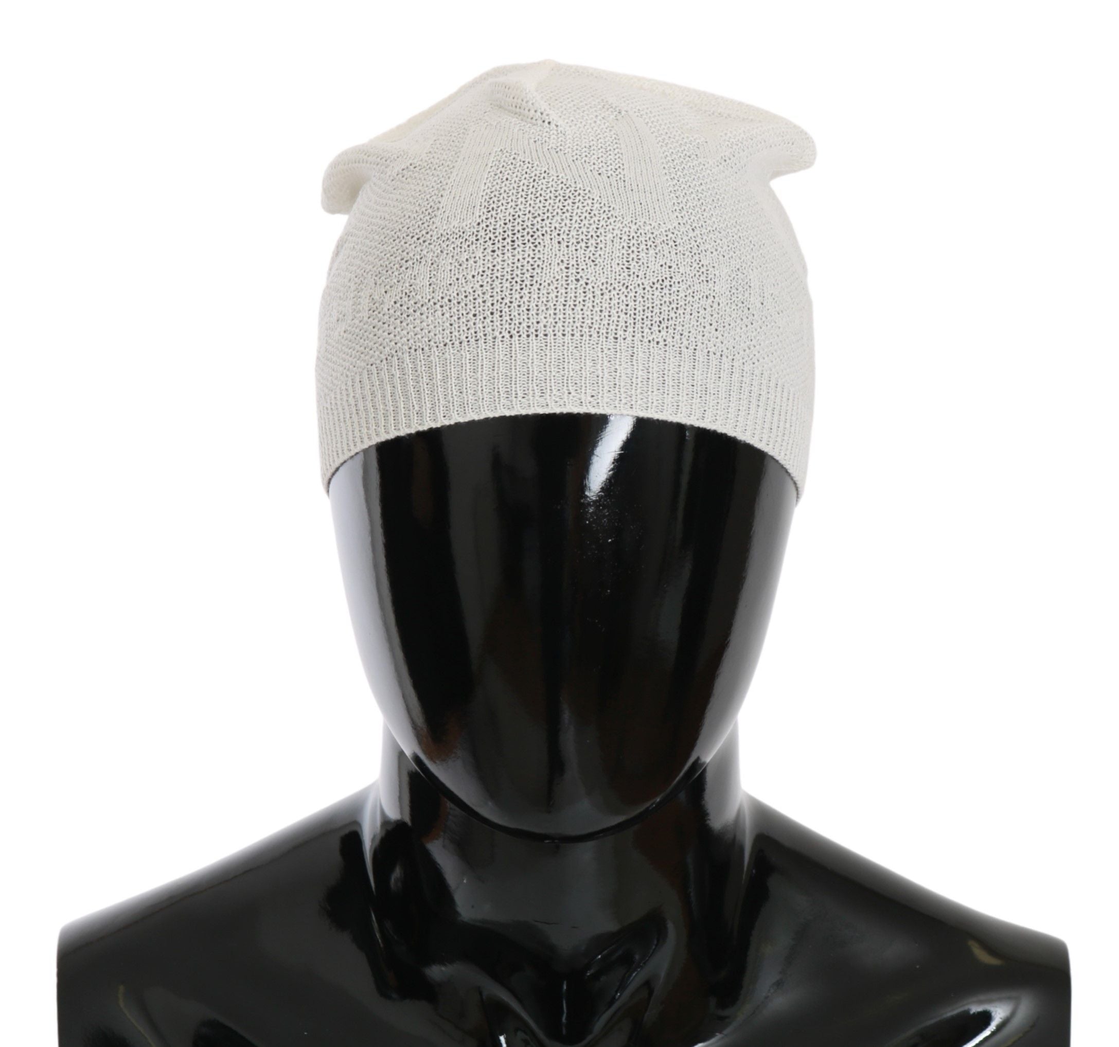 Bílá čepice Beanie ze směsi vlny