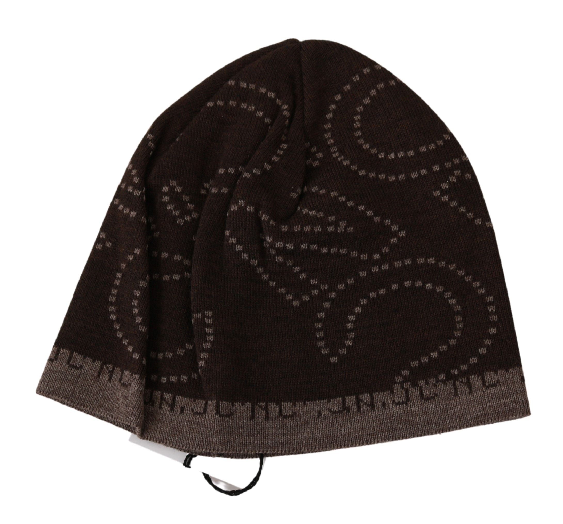 Hnědá čepice Beanie ze směsi vlny