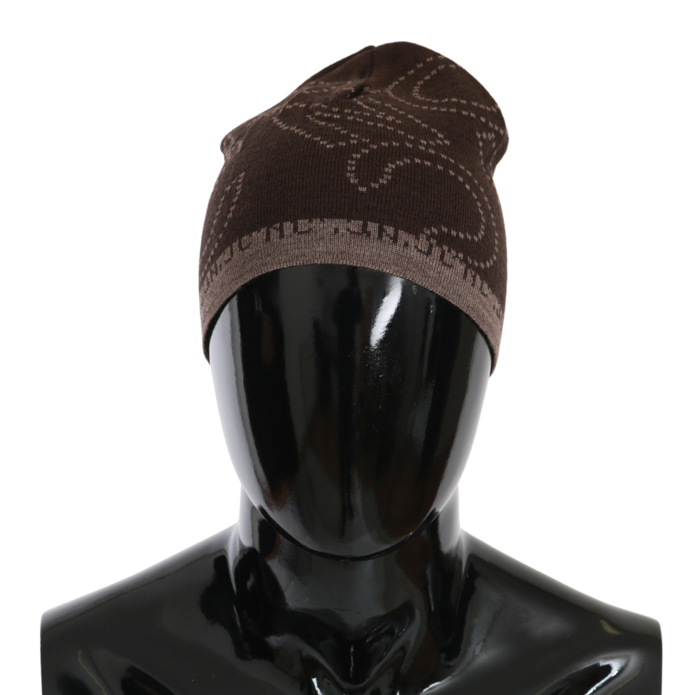 Hnědá čepice Beanie ze směsi vlny