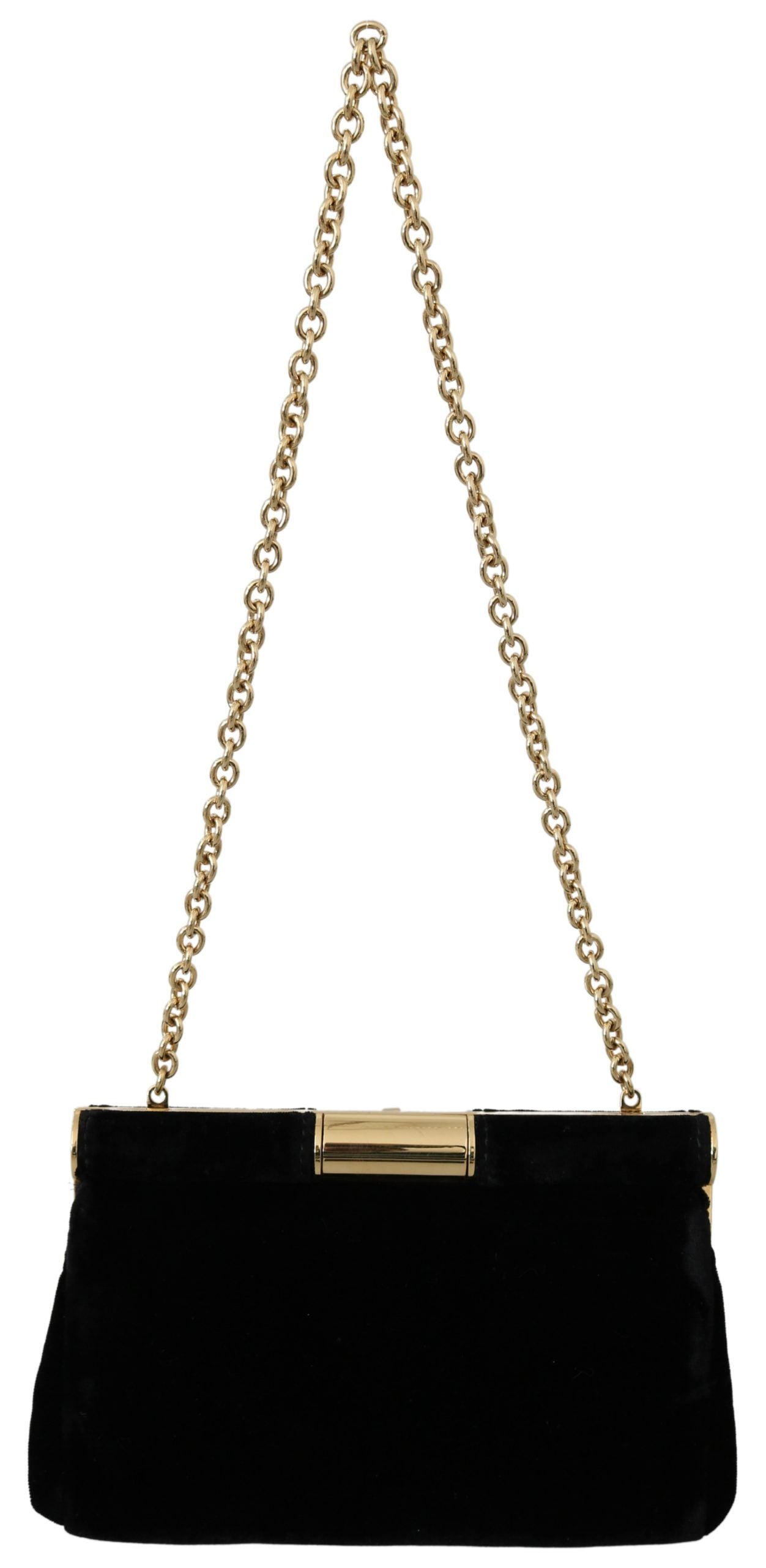 Dámská crossbody kabelka Borse s krystalovými cvočky, černá sametová