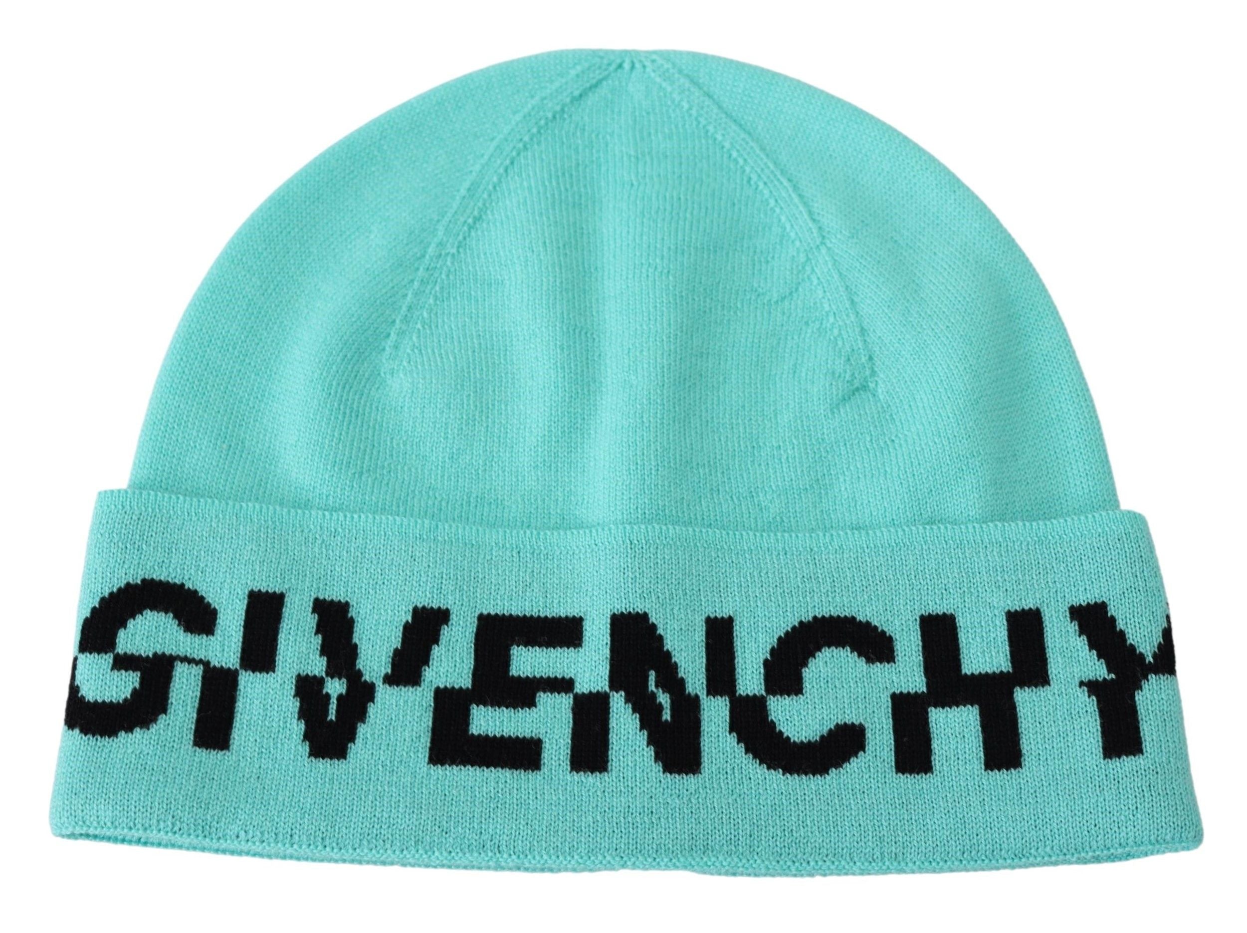 Zelená vlněná čepice Beanie unisex s logem