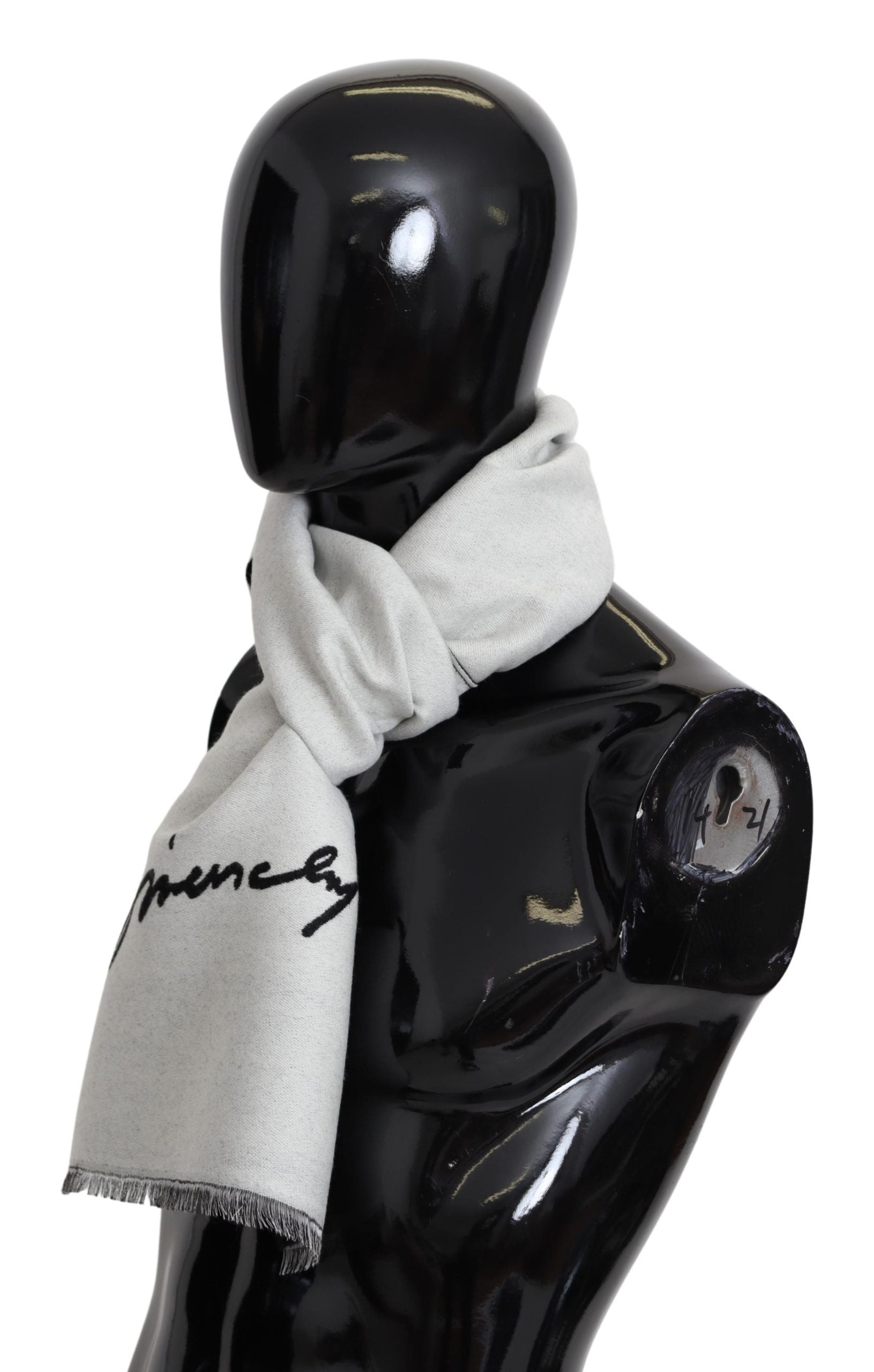 Černobílý vlněný unisex zimní teplý šátek s přebalem