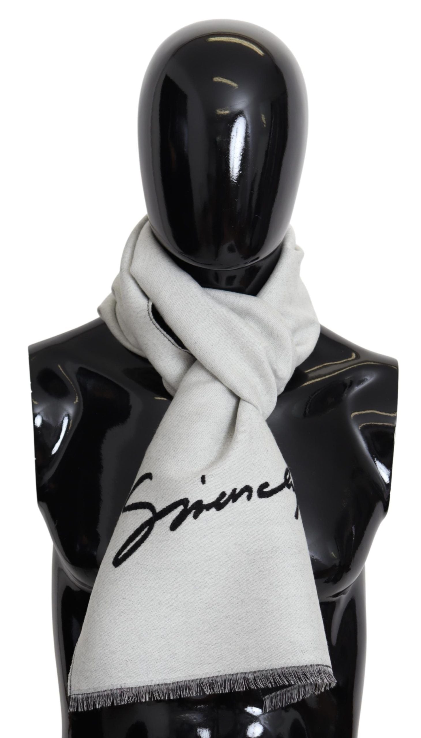 Černobílý vlněný unisex zimní teplý šátek s přebalem