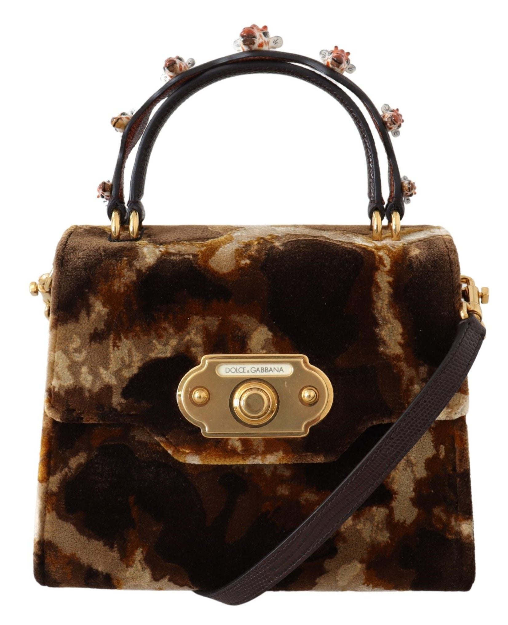 Hnědá žirafa crossbody kabelka Borse WELCOME kabelka
