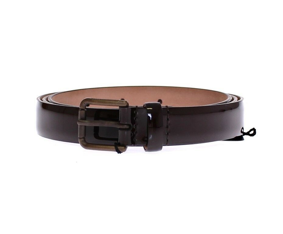 Hnědý kožený opasek s logem Cintura Belt