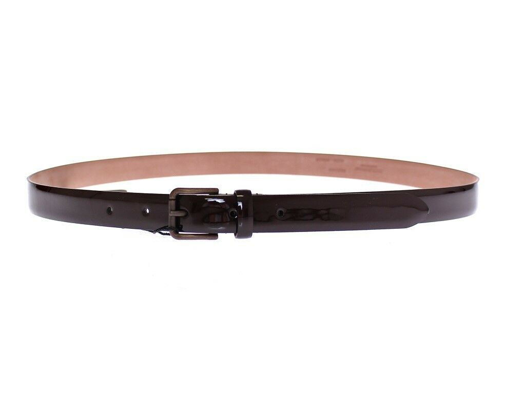 Hnědý kožený opasek s logem Cintura Belt
