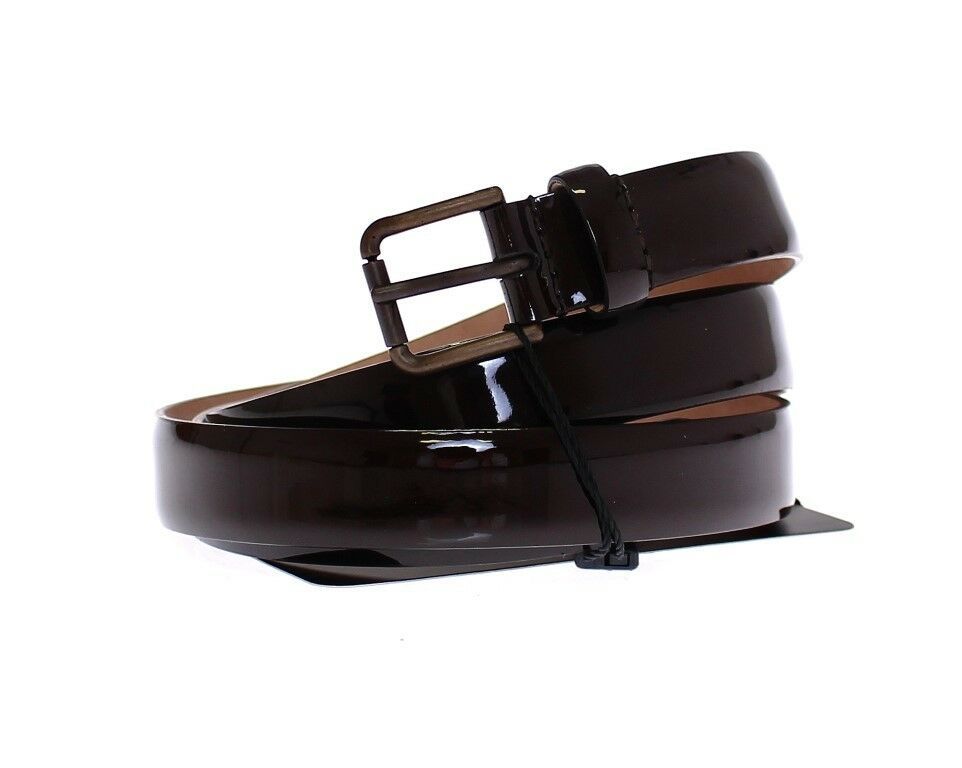 Hnědý kožený opasek s logem Cintura Belt