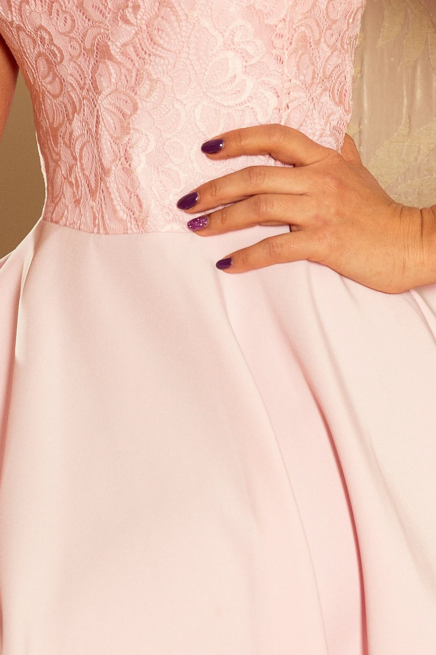 Dress MARTA with lace – Pastel Pink
