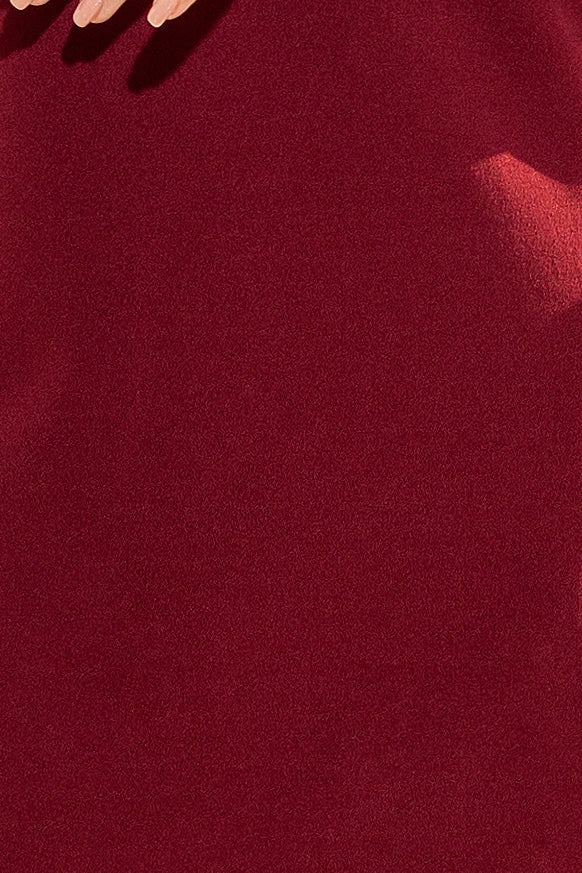 MARGARET dress with lace on the sleeves – Burgundy Color