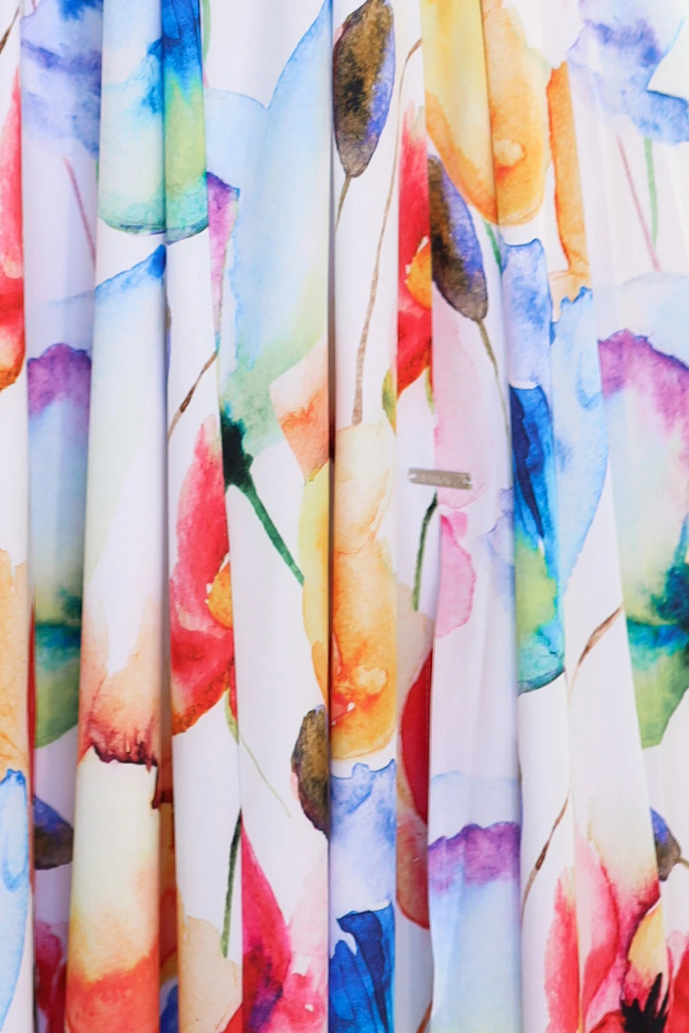 Long summer dress with a belt – Colorful Flower Pattern ?