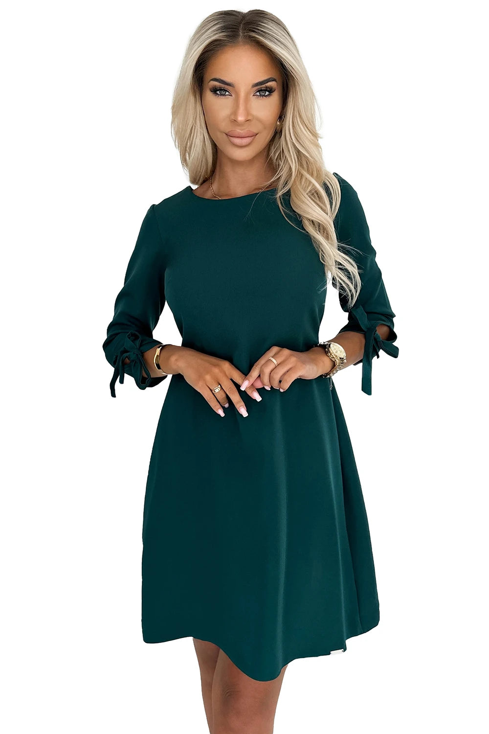 ALICE Trapeze dress with bows – Green