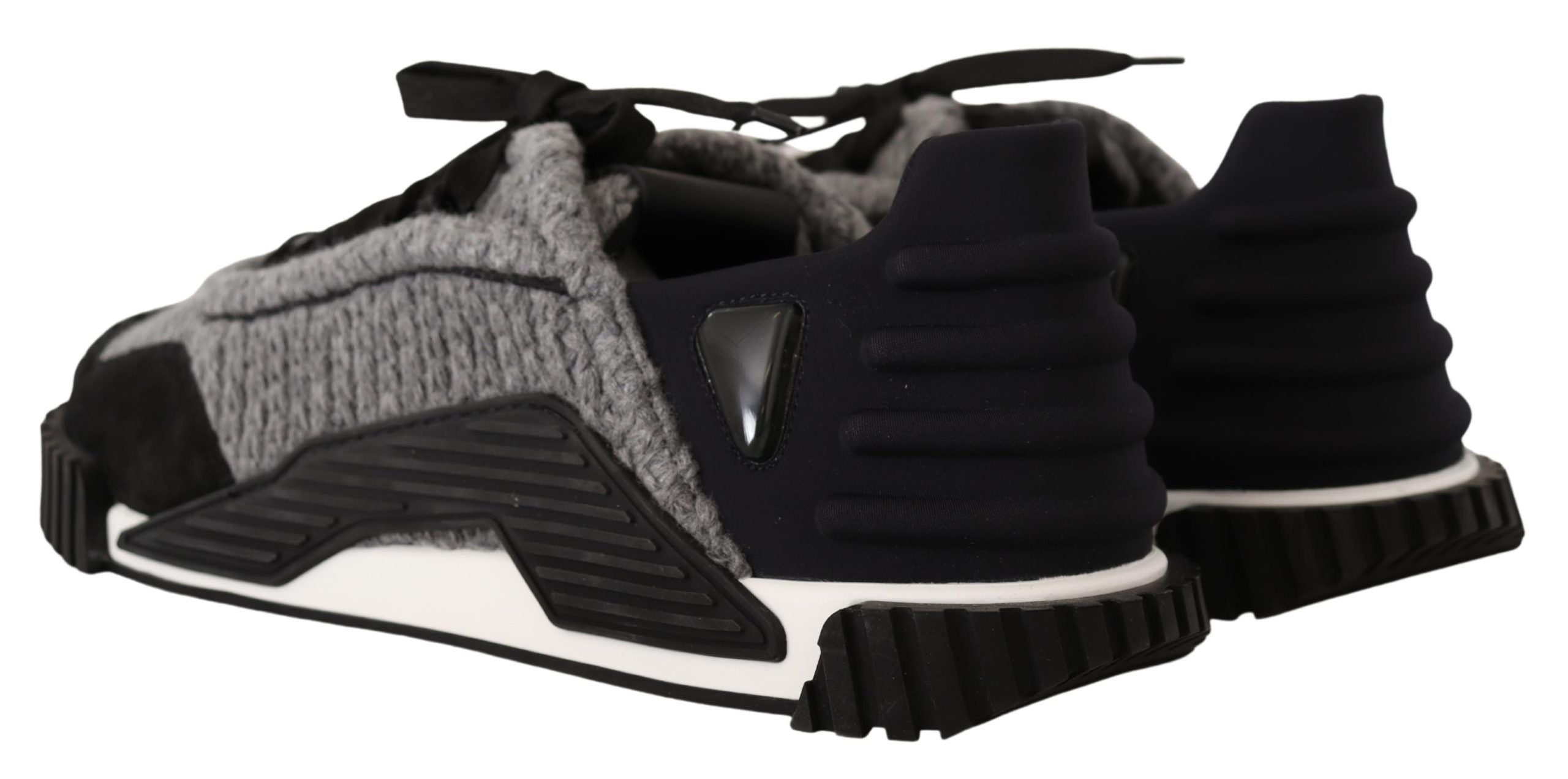 Black Gray Fabric Lace Up NS1 Sneakers Shoes