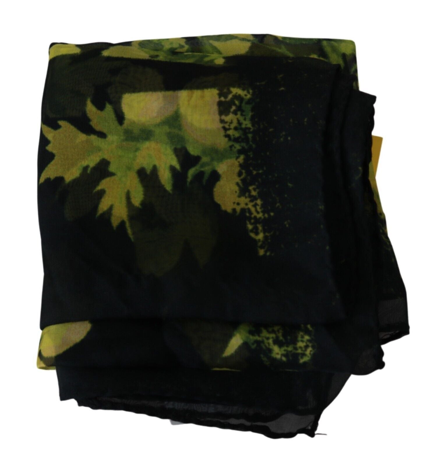 Černožlutý květinový zavinovací šál Foulard