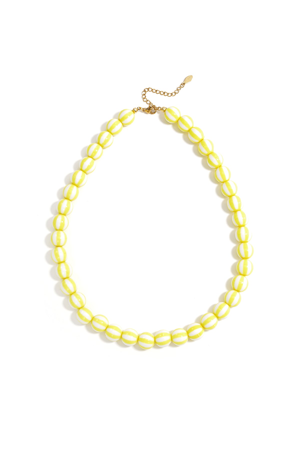 Bead necklace with striped beads