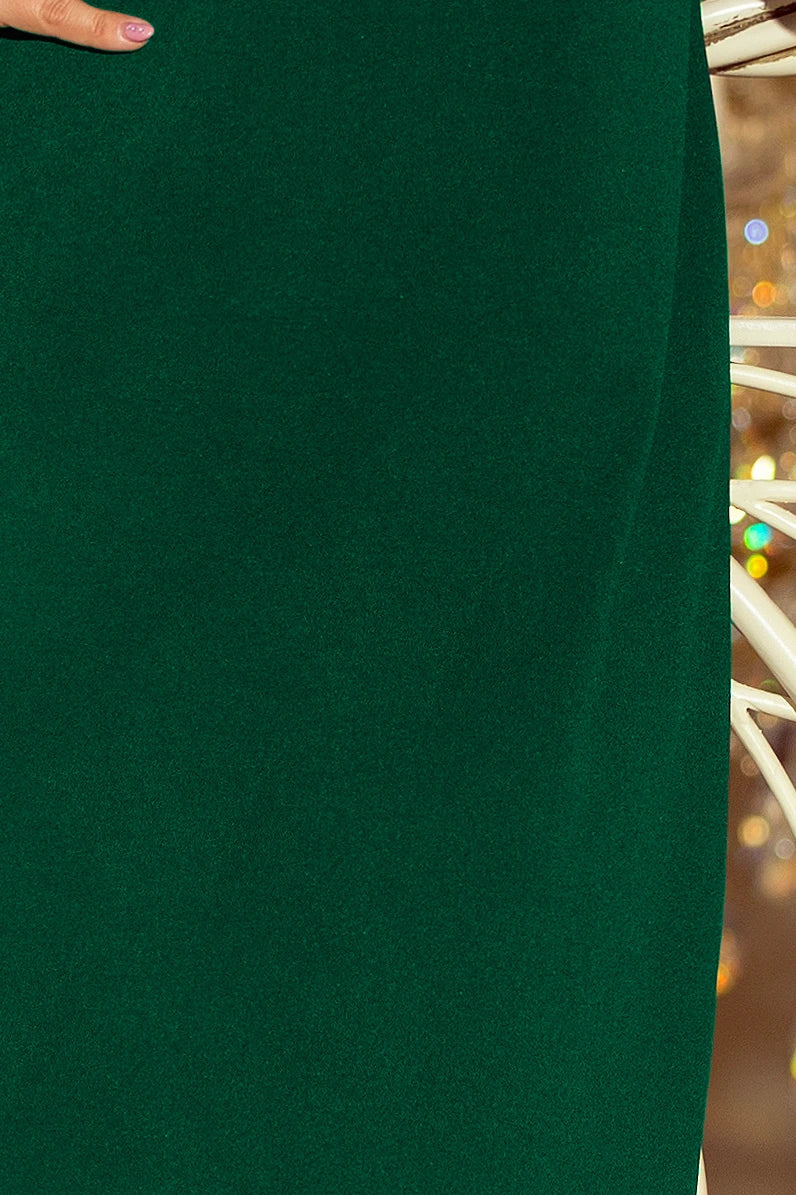 NEVA Trapezoidal dress with flared sleeves – Dark Green