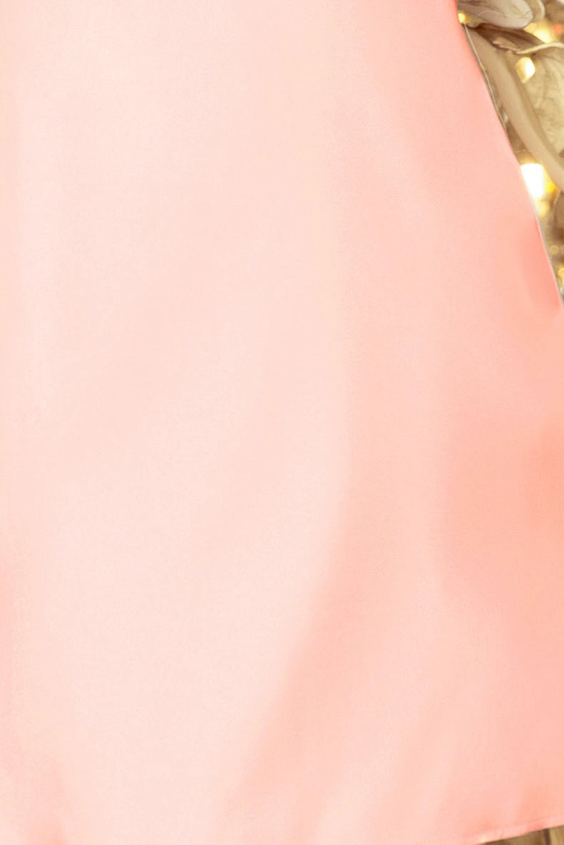 NEVA Trapezoidal dress with flared sleeves – Pastel Pink